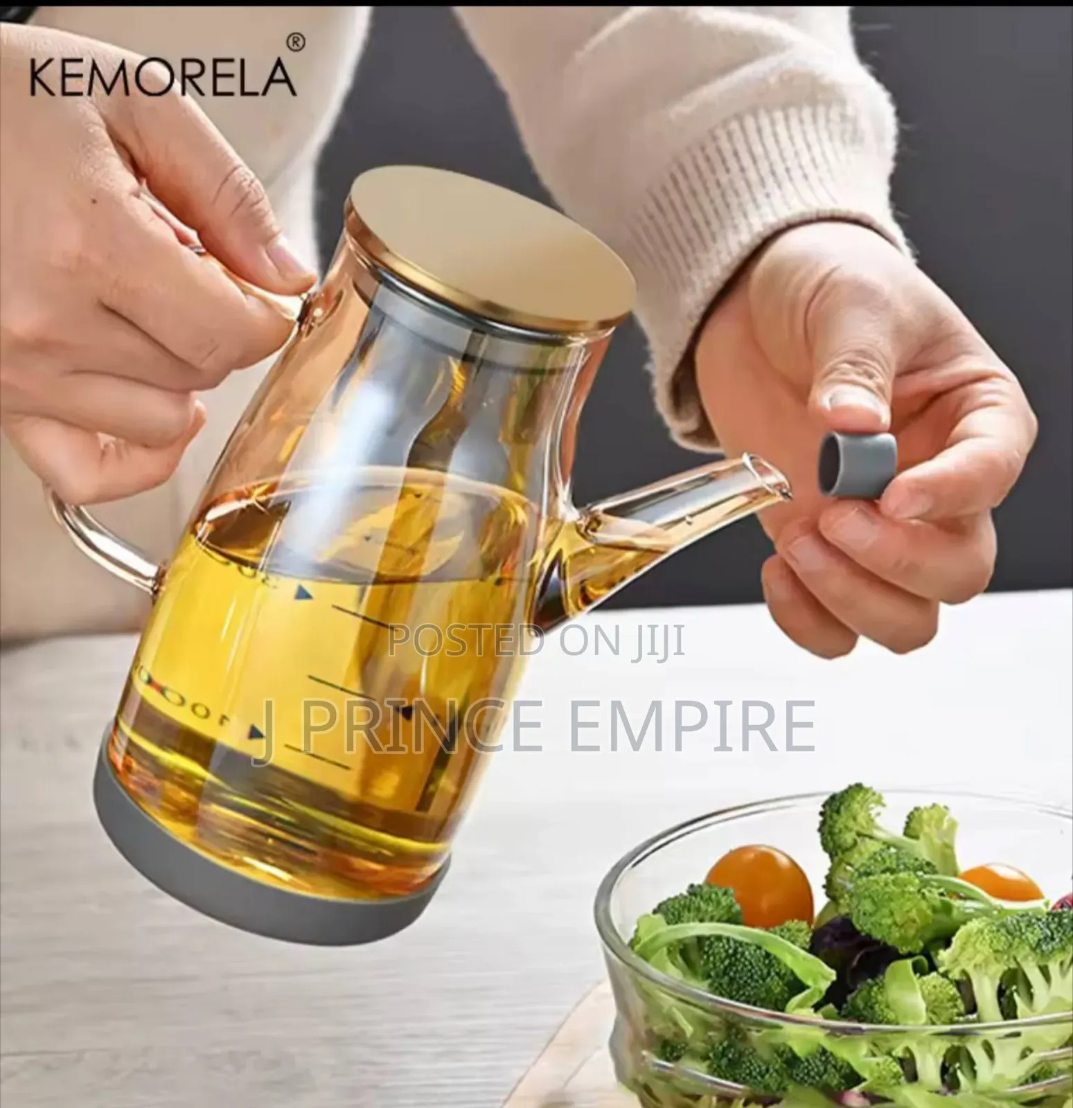 Oil Bottle Transparent Glass Oil Dispenser Bottle