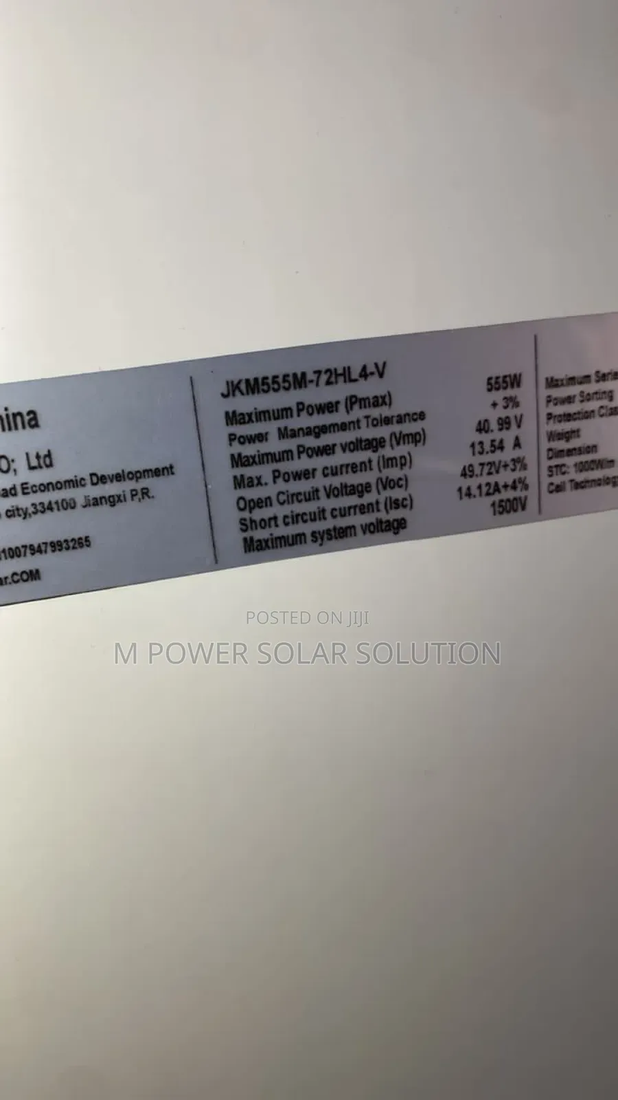 555w 144cells Jinko Halfcut Mono Solar Panels