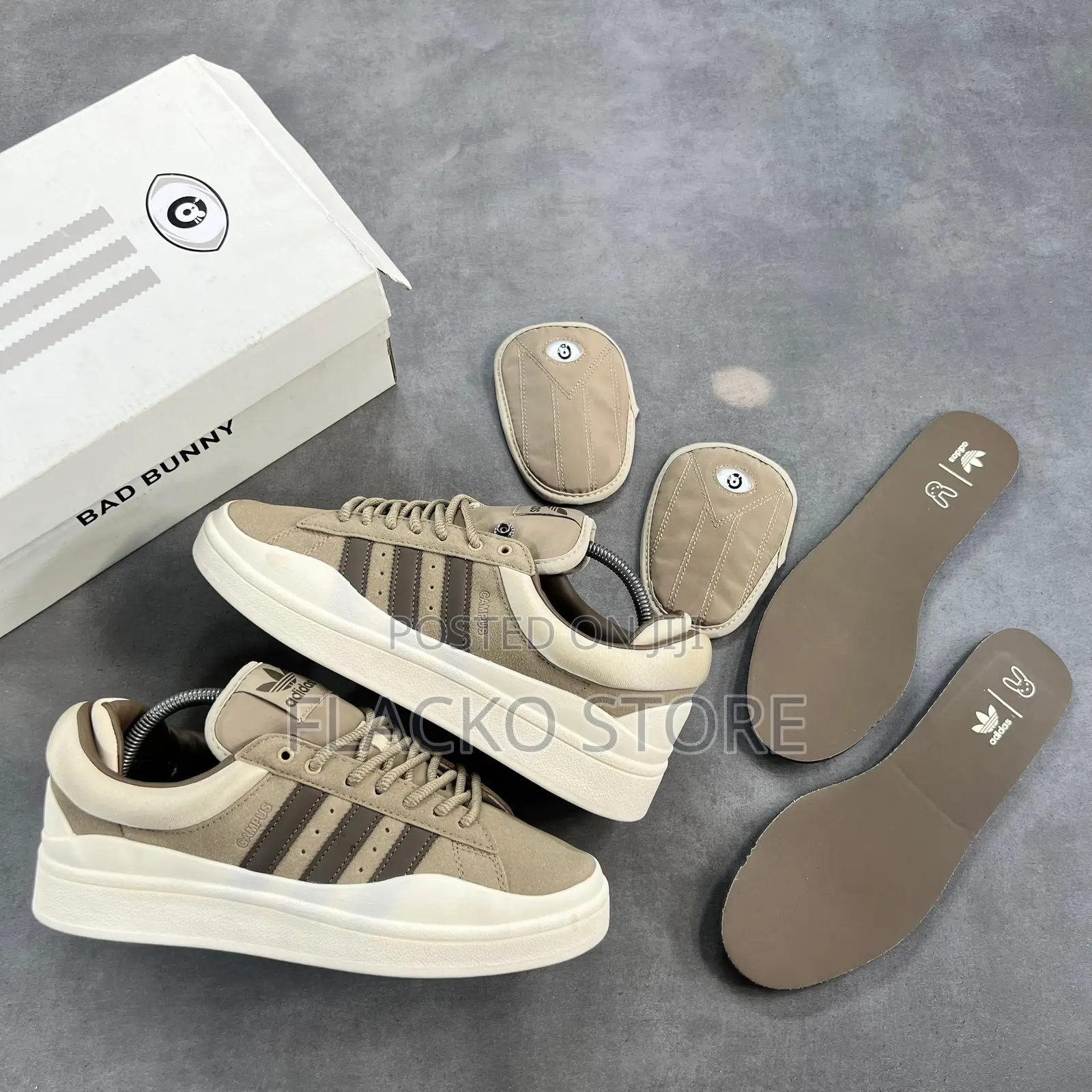 Original Badbunny X Adidas Campus Chalky Brown Sneakers