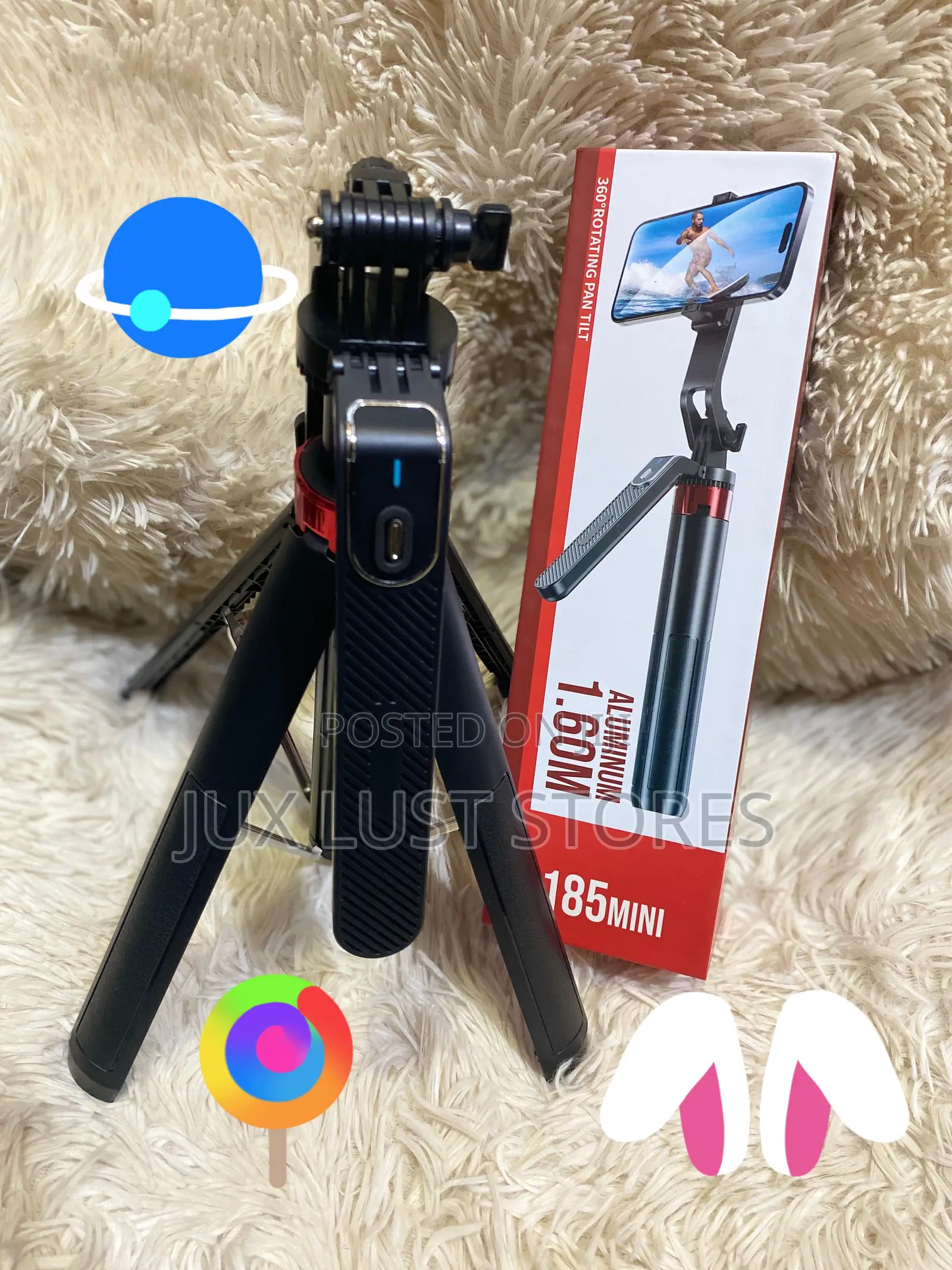 P185 Selfie Tripod Stick 5ft Tall