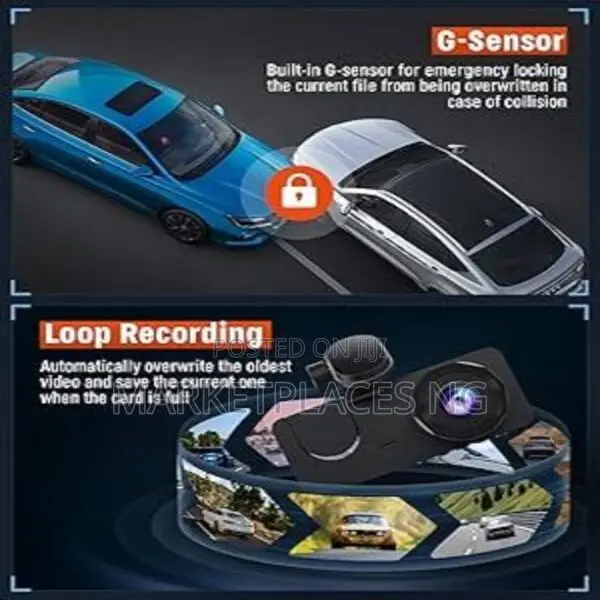 Prilotte 3channel Dash Cam 1080P Front, Rear Inside Camera