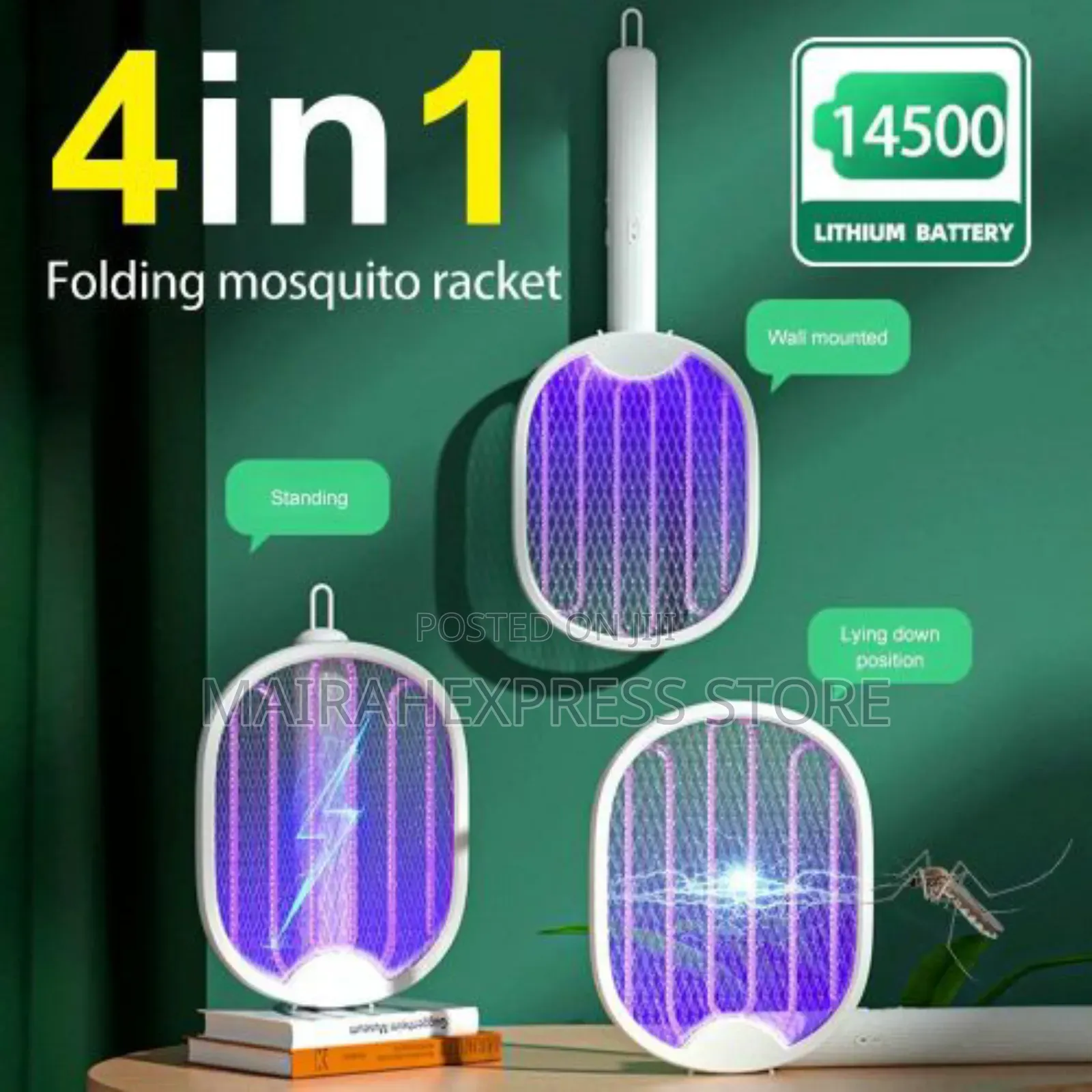 USB Rechargeable Mosquito Racket Insect Killer With UV Light