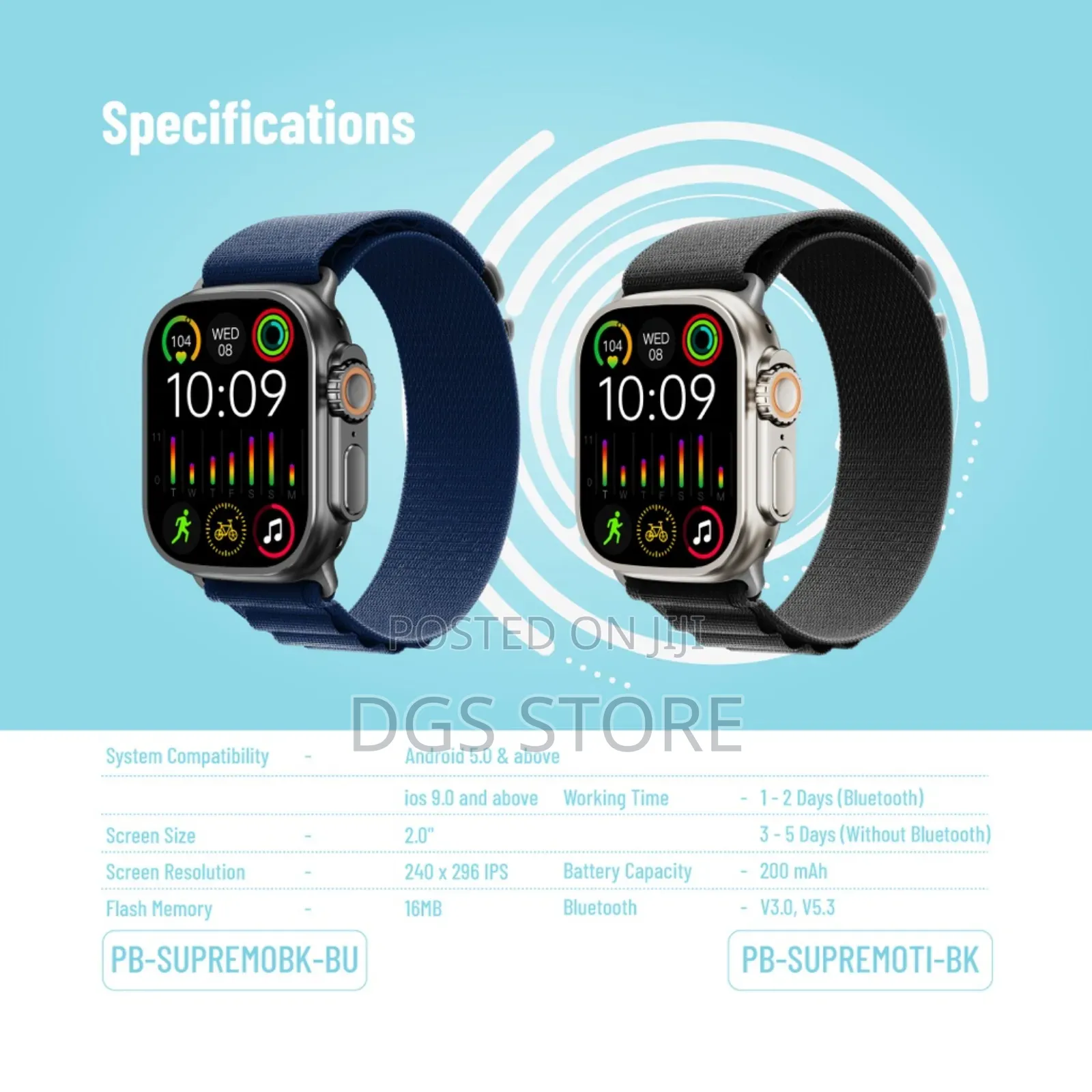Porodo Blue Supremo Smart Watch