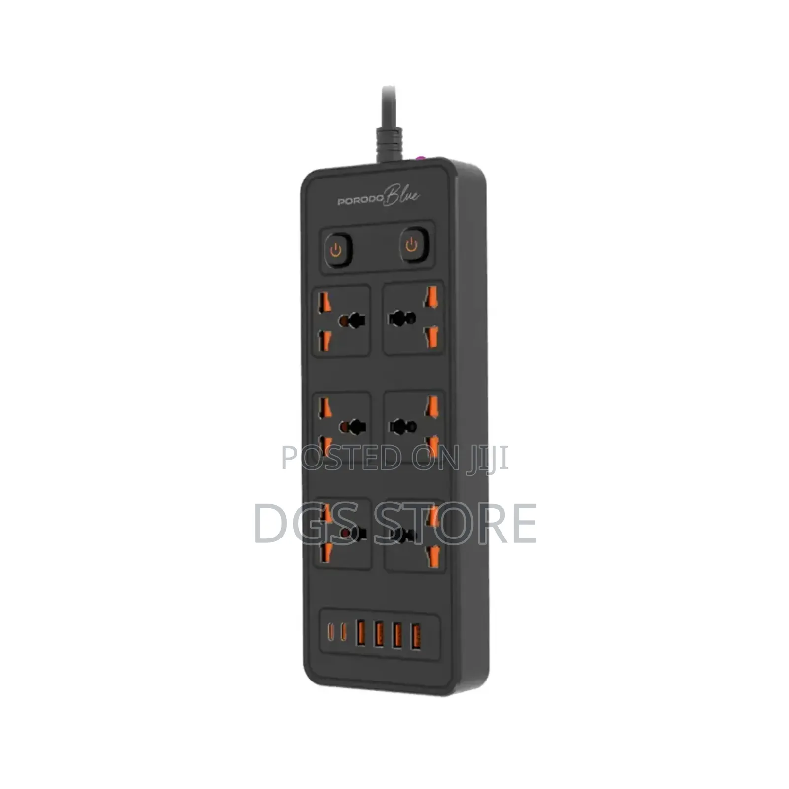 Porodo Blue Fwc033 6 AC Dualswitchpowerstripuniversalsocket