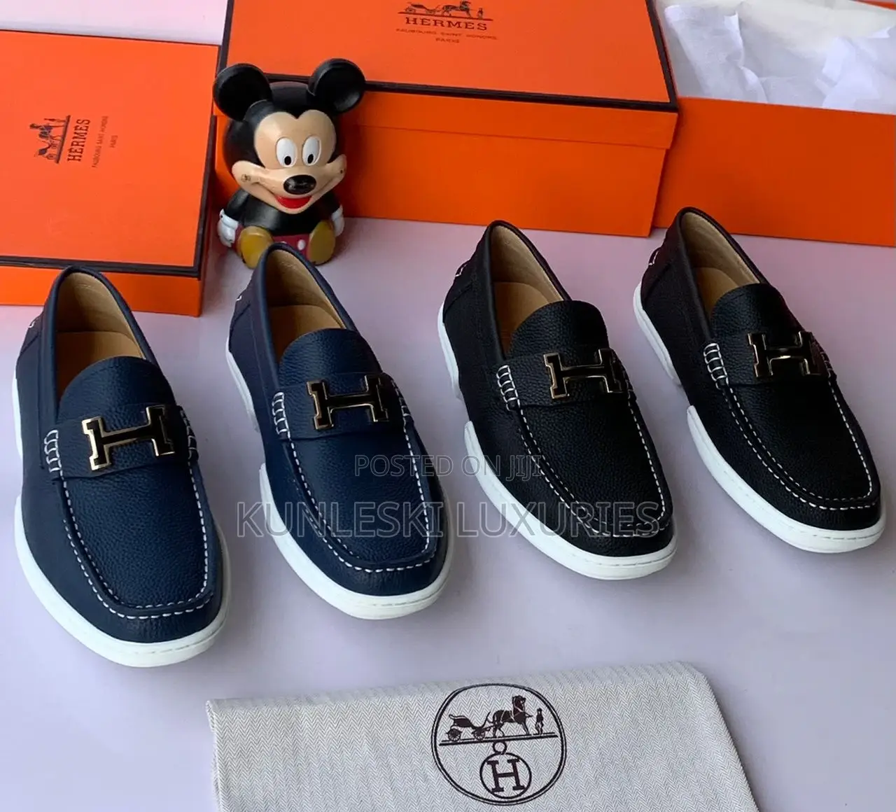 Original Hermes Paris Loafers Shoes for Men