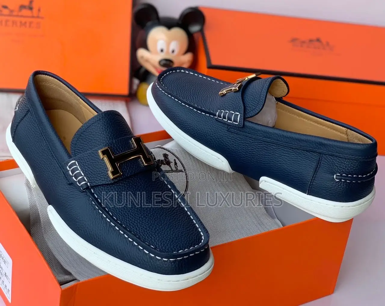 Original Hermes Paris Loafers Shoes for Men