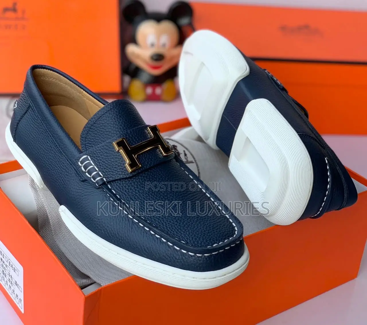 Original Hermes Paris Loafers Shoes for Men