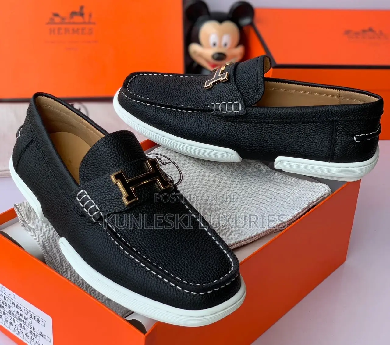 Original Hermes Paris Loafers Shoes for Men