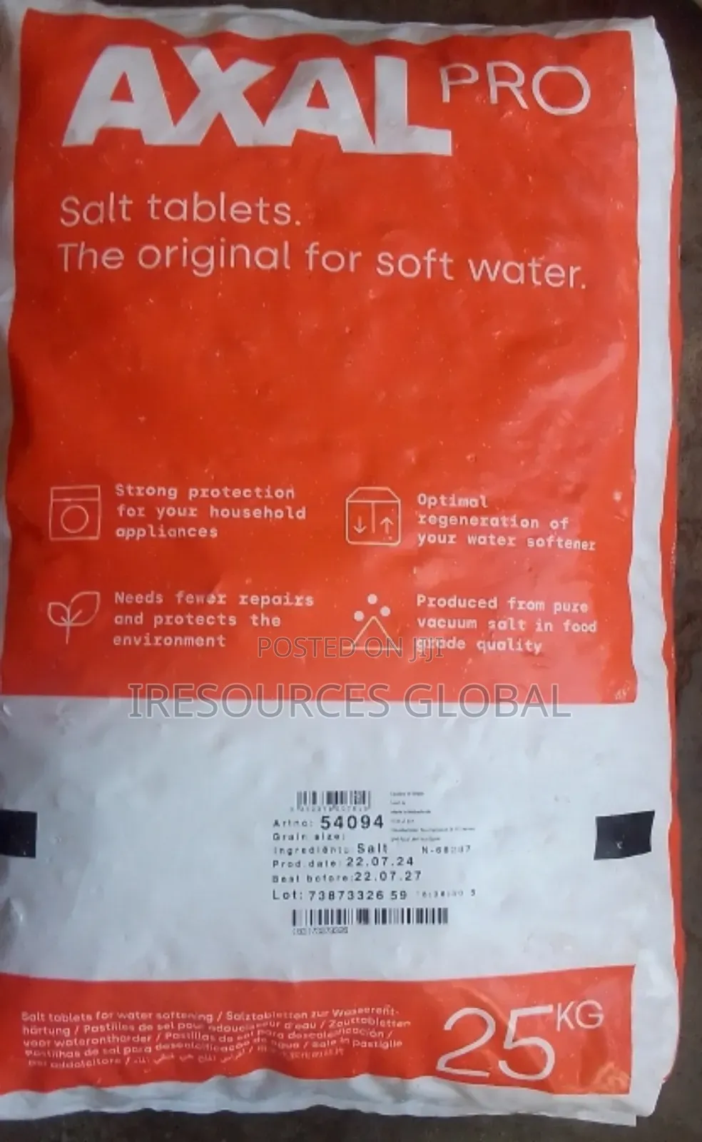 Industrial Salt Tablets (Axal Pro) 25kg