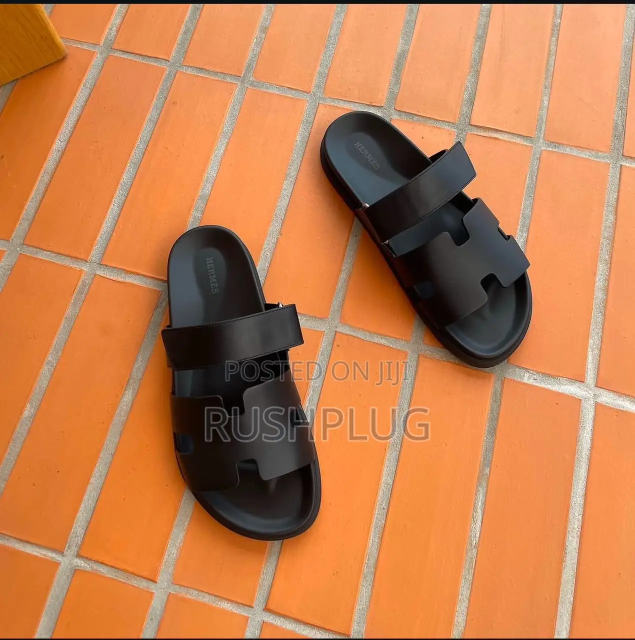 Black Original Hermes Chypre Sandal “Pure Leather”