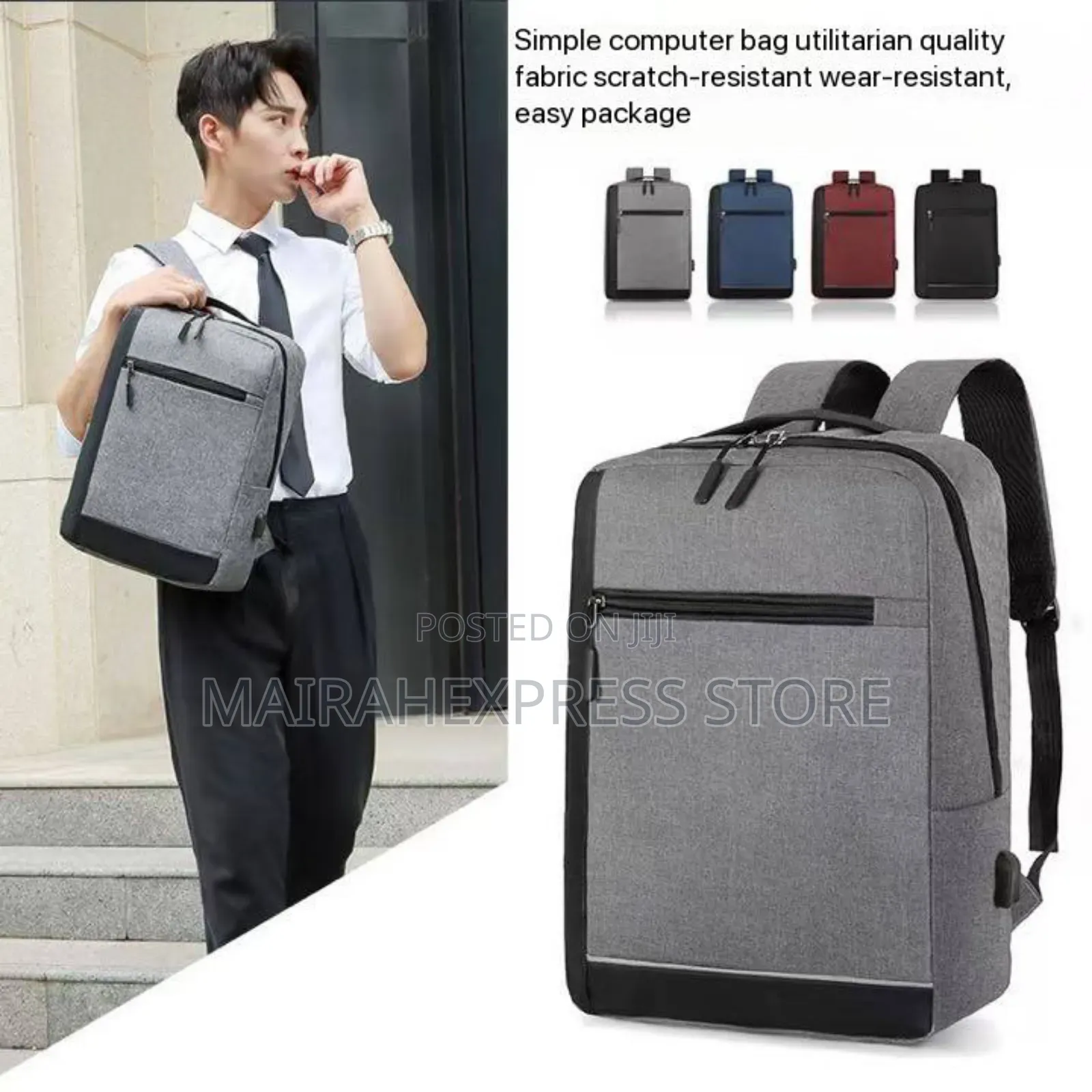 Multifunctional USB Charging Oxford Rucksack Laptop Bag