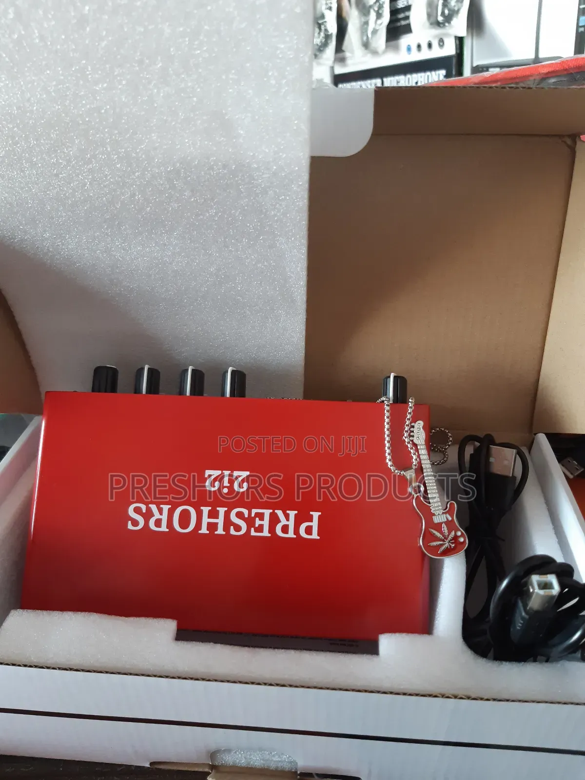 Preshors 2i2 2 in 2 Out Soundcard Red Colour