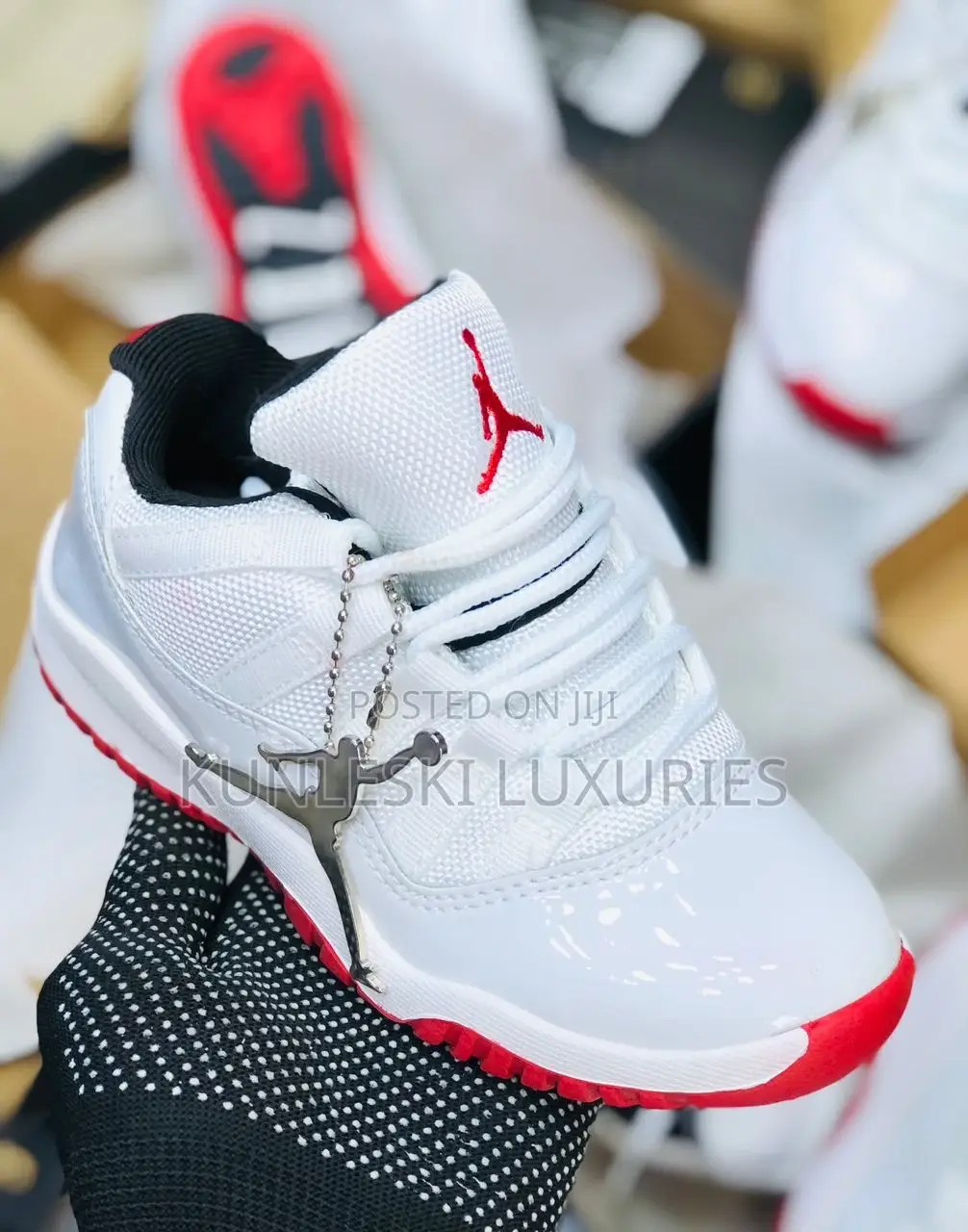 Original Air Jordan Retro 11 Cherry Sneakers for Kids