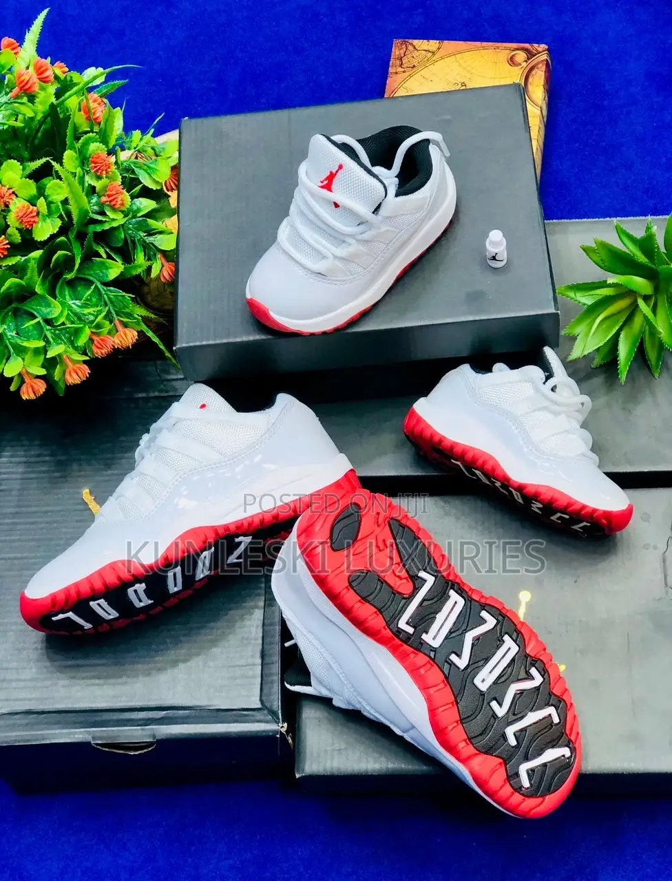 Original Air Jordan Retro 11 Cherry Sneakers for Kids