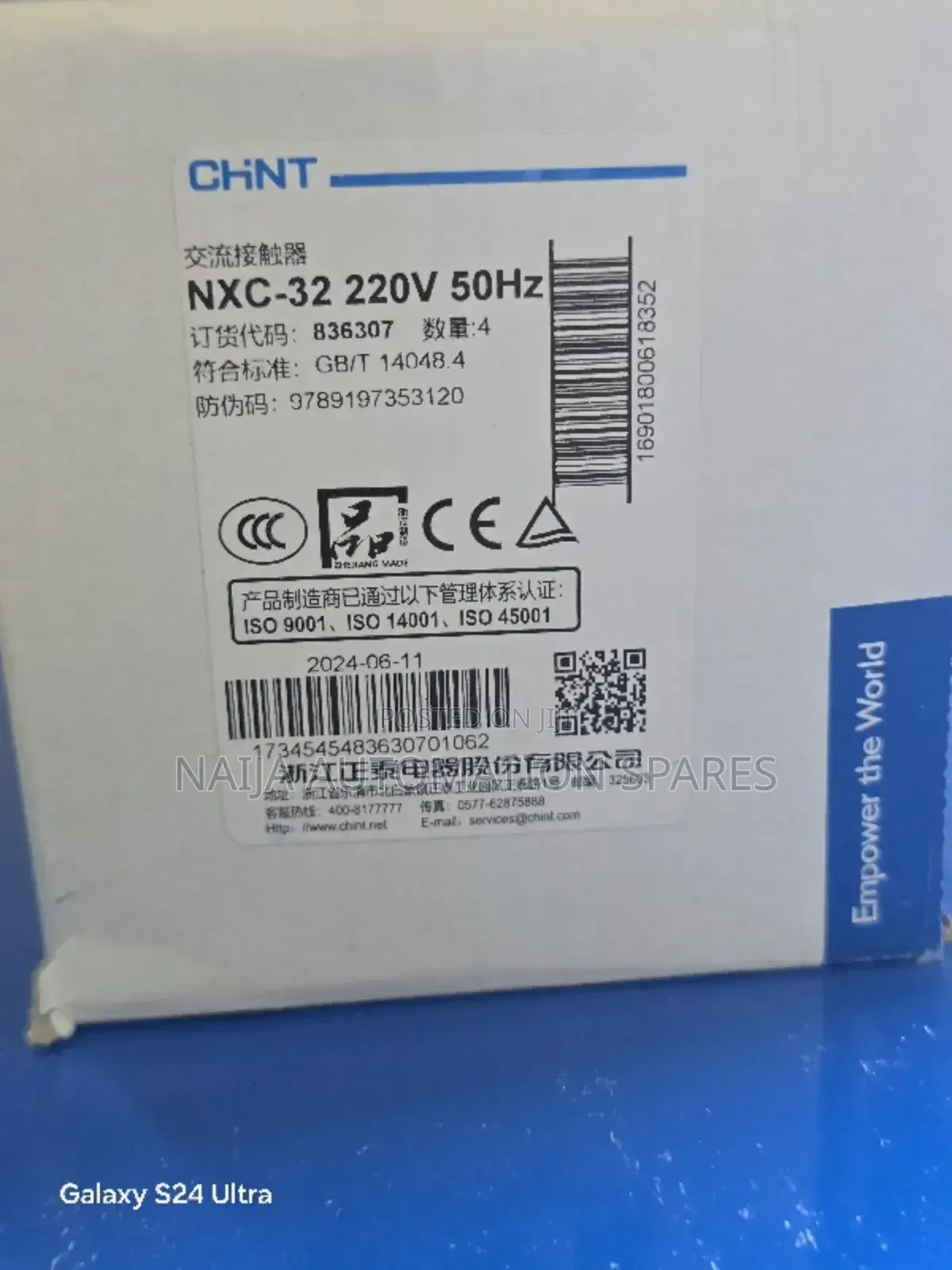 Chint NXC-32 15 KW 20 HP 3 Pole Magnetic Contactor