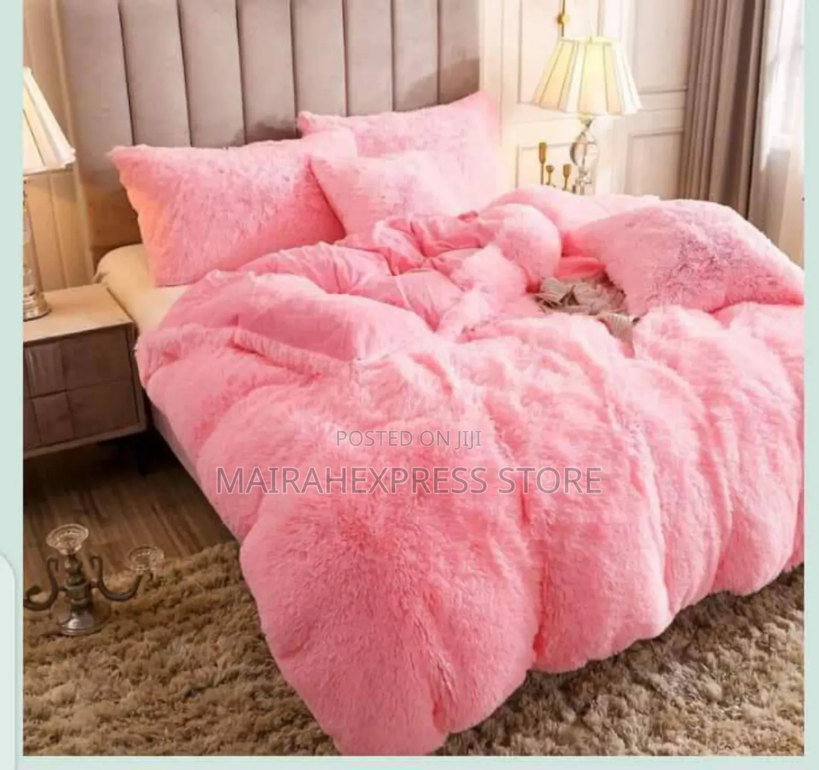 Hairy Duvet Set and Bedsheets With 4 Pillowcase
