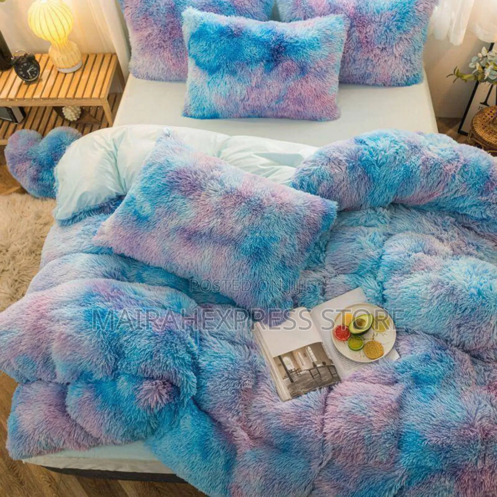 Hairy Duvet Set and Bedsheets With 4 Pillowcase