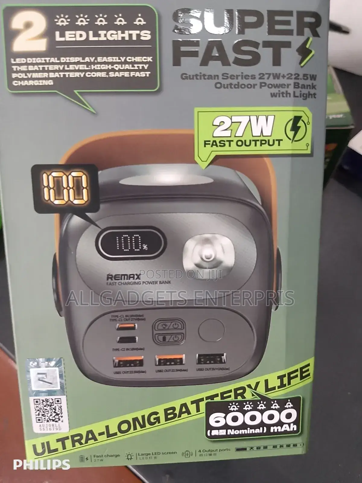 60000mah Remax Power Bank 27W