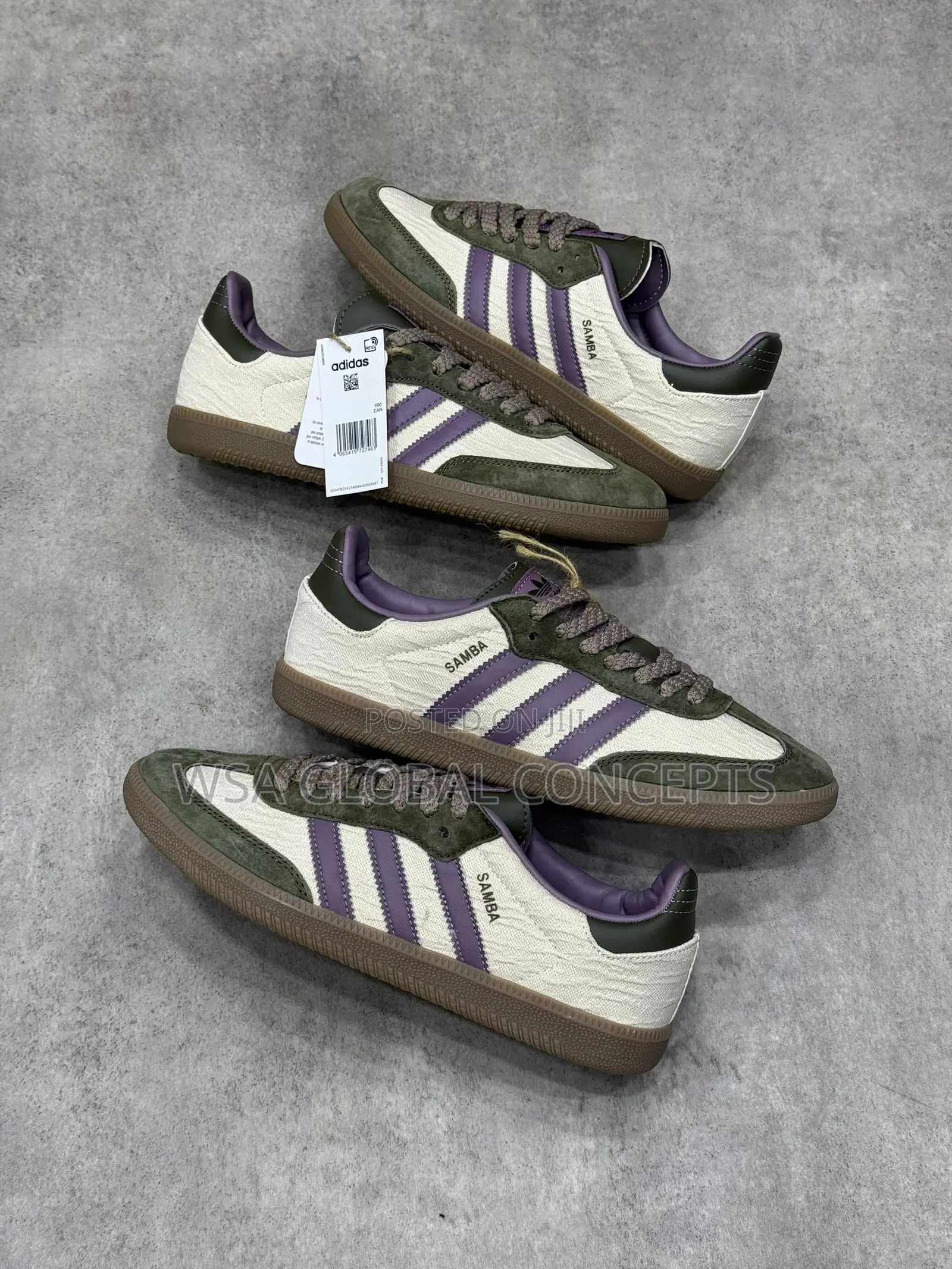 Adidas Vintage Og Khaki Purple Sneakers