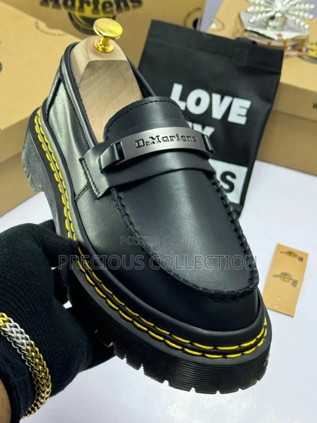 Unisex Double Yellow Tope Dr Martens Loafers