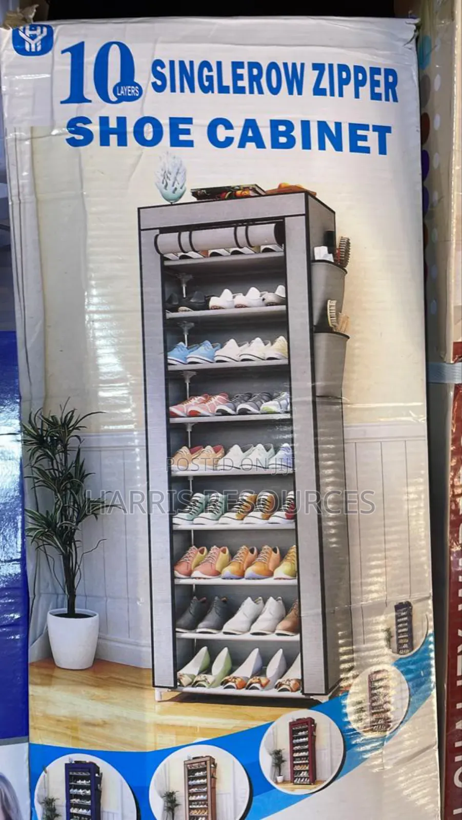 9 Layers Shoe Rack With Fabric Cover With Zip