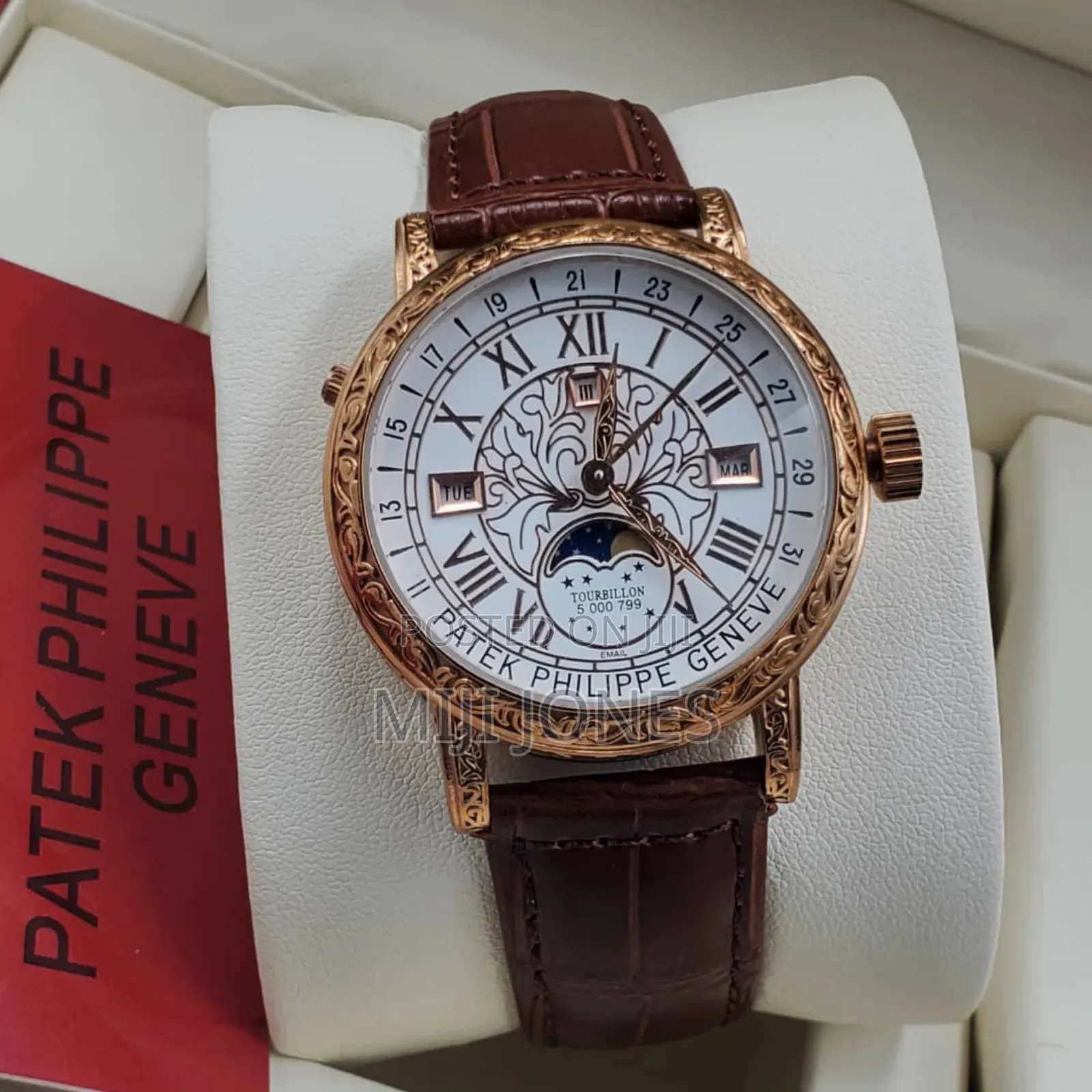 Patek Philippe Geneve Brown Strap Watch