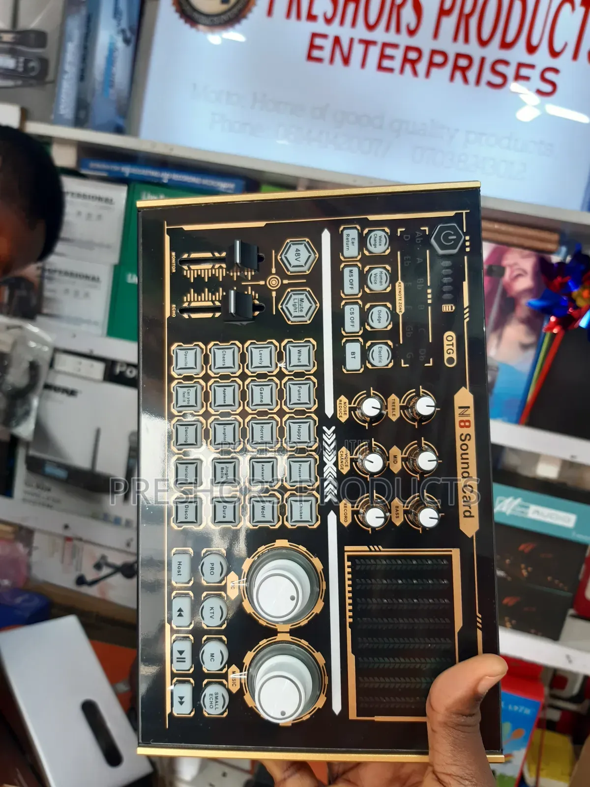 N8 Professional Live Soundcard With 2 Canon