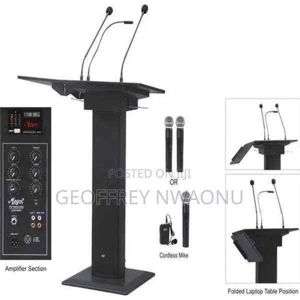 Rechargeable Lectern Podium With in-Built Recorder Memory