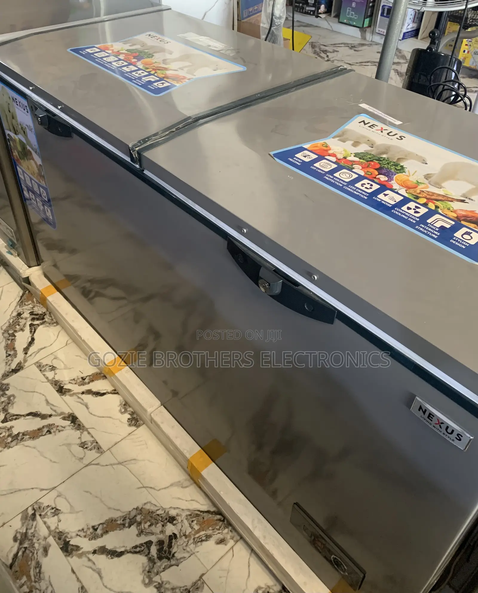 Nexus Double Doors Chest Freezer 426 Liters (Silver Color)