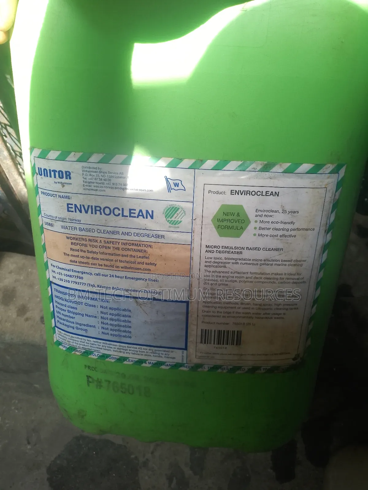 Unitor Enviroclean Water Based Cleaner And Degreaser 25lit