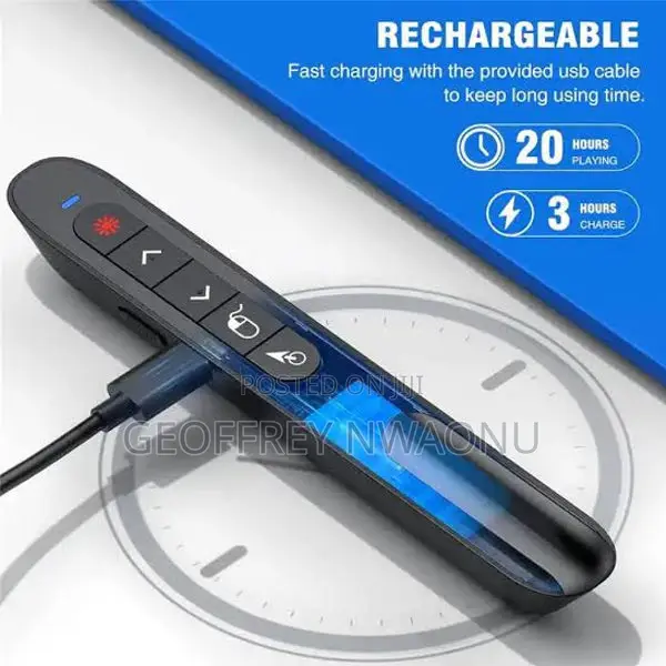 Rechargeable Wireless Presenter With Laser Pointer|USB-C A