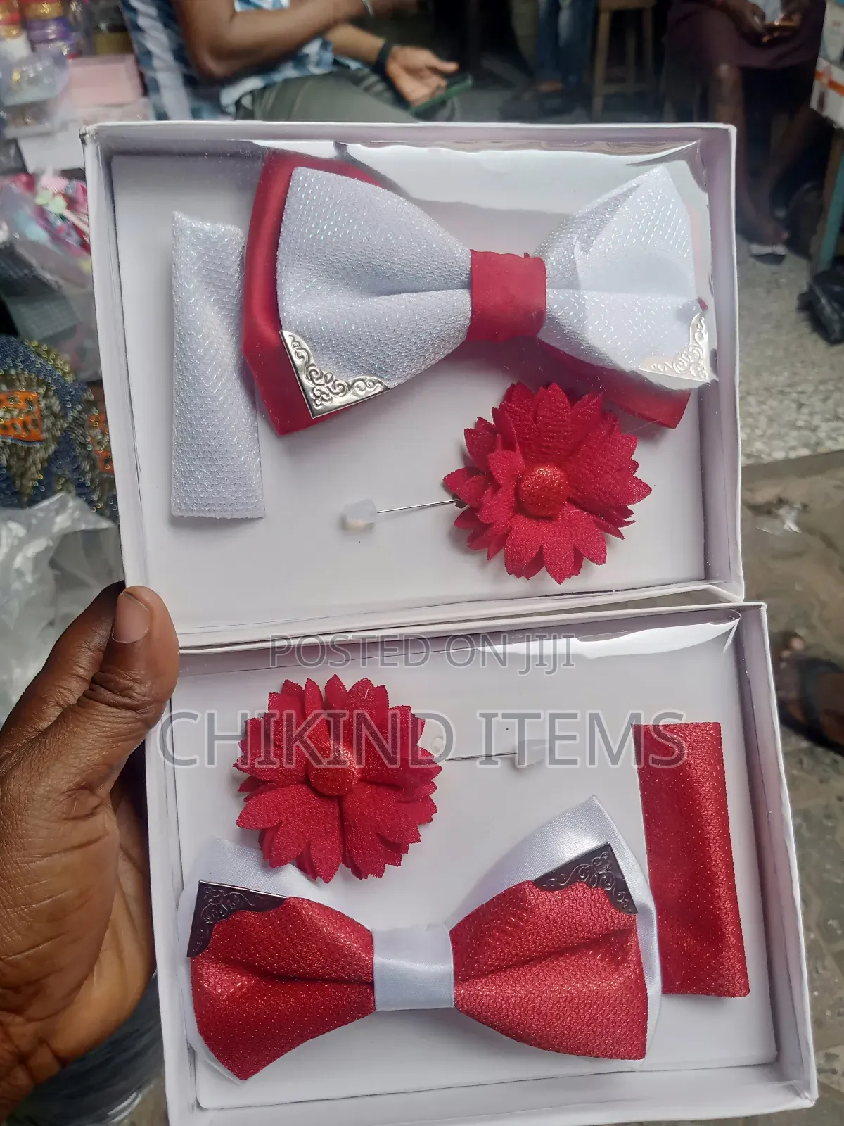 Quality Red Bow Tie With Pocket Filler