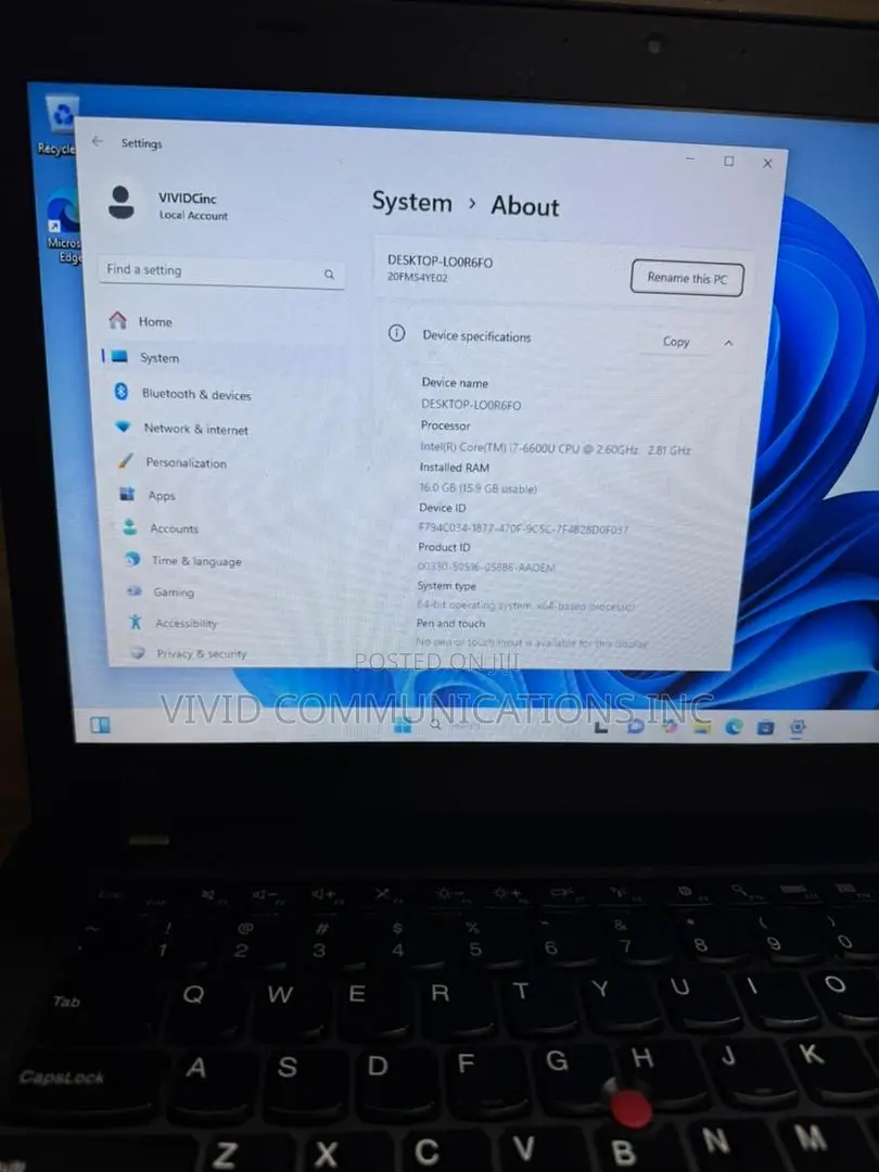 Laptop Lenovo ThinkPad T460 16GB Intel Core I7 SSD 256GB