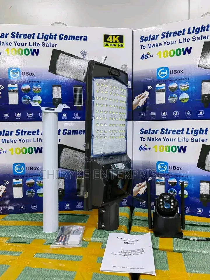 1000w Dual Lens Solar Street Light With Camera, Ubox App
