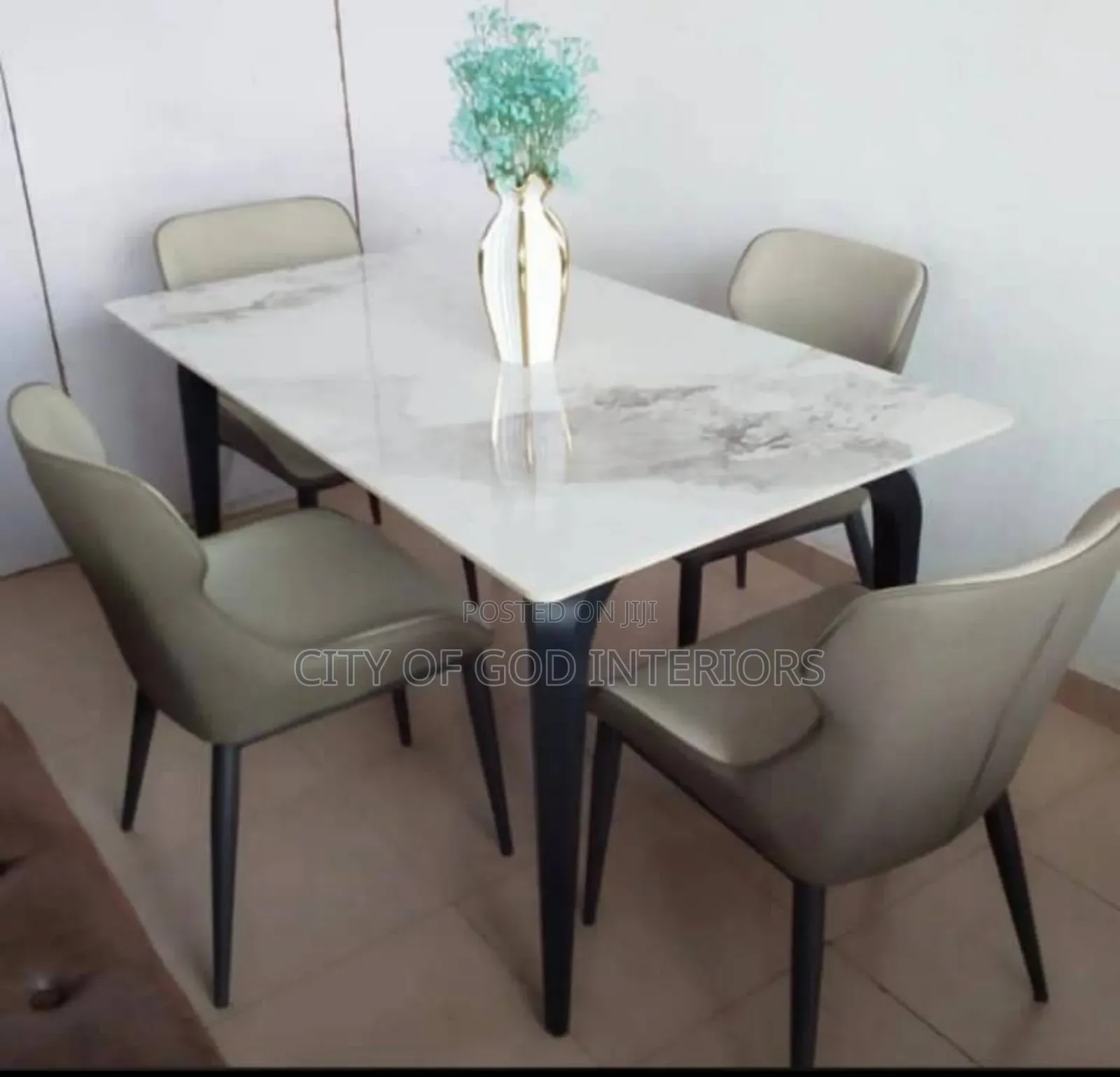 High Quality Dining Set With Marble Top by 4