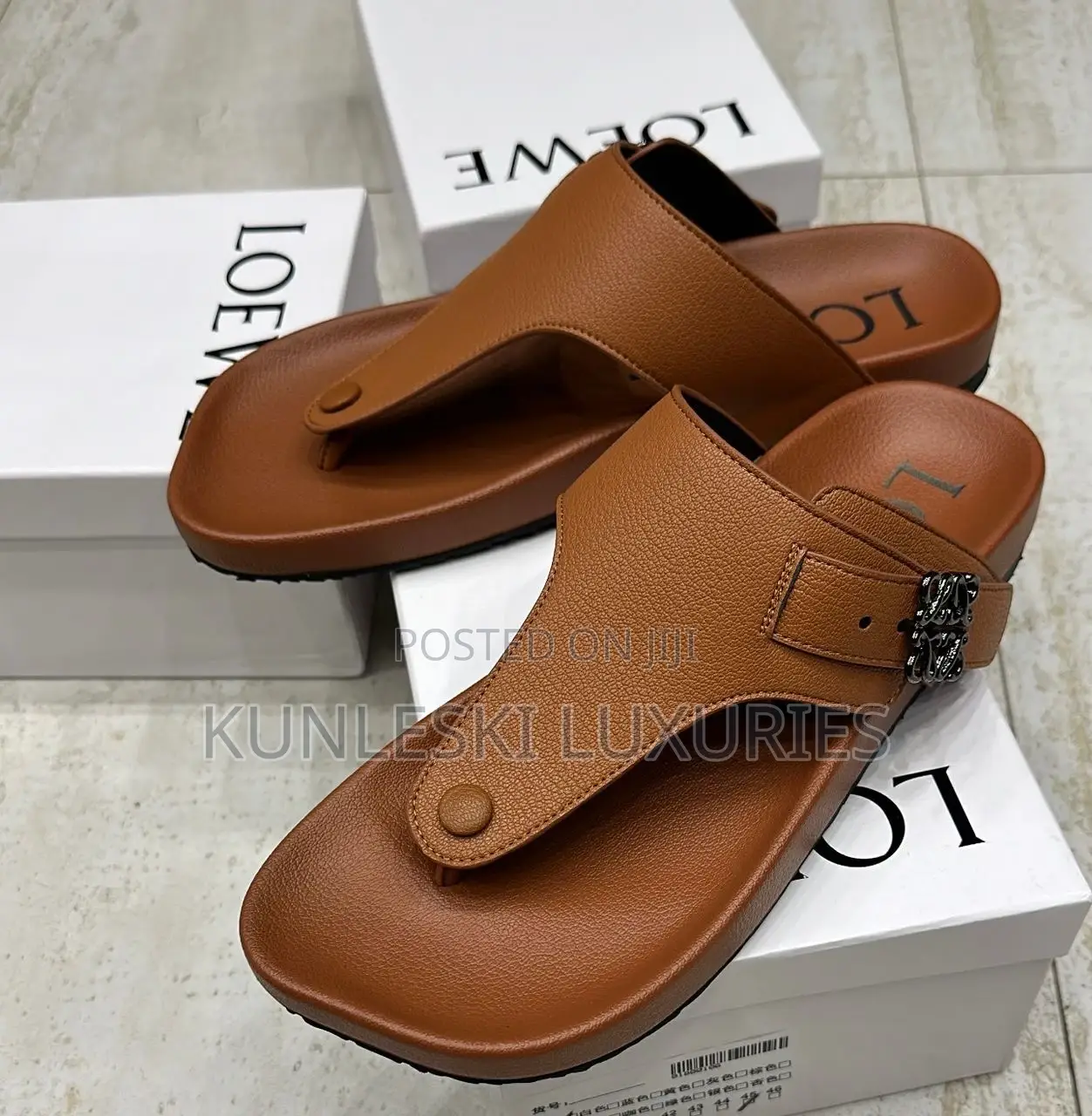 Original Loewe Anagram Leather Slippers Collections