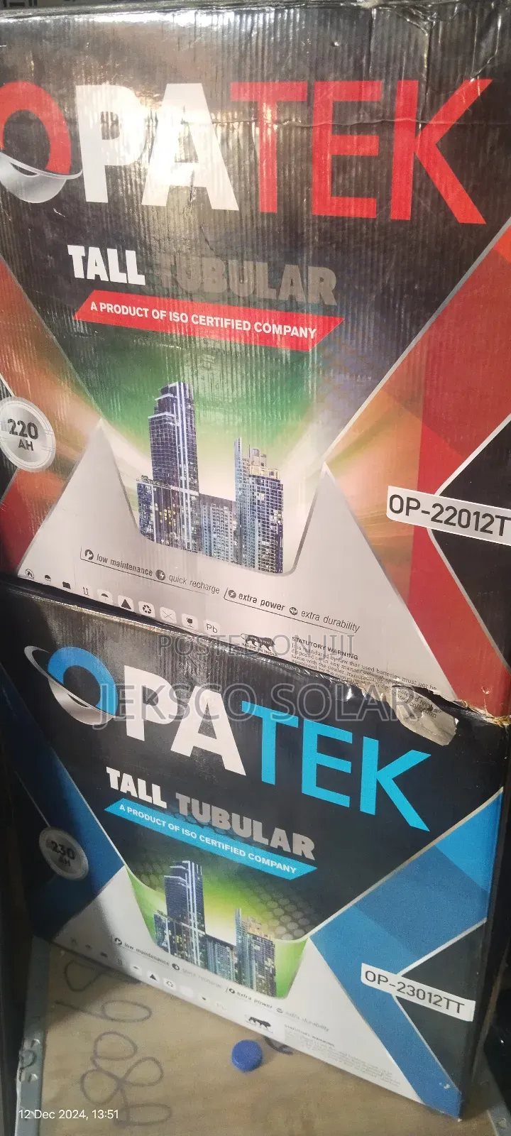 Opatek Tubular Battery 220ah