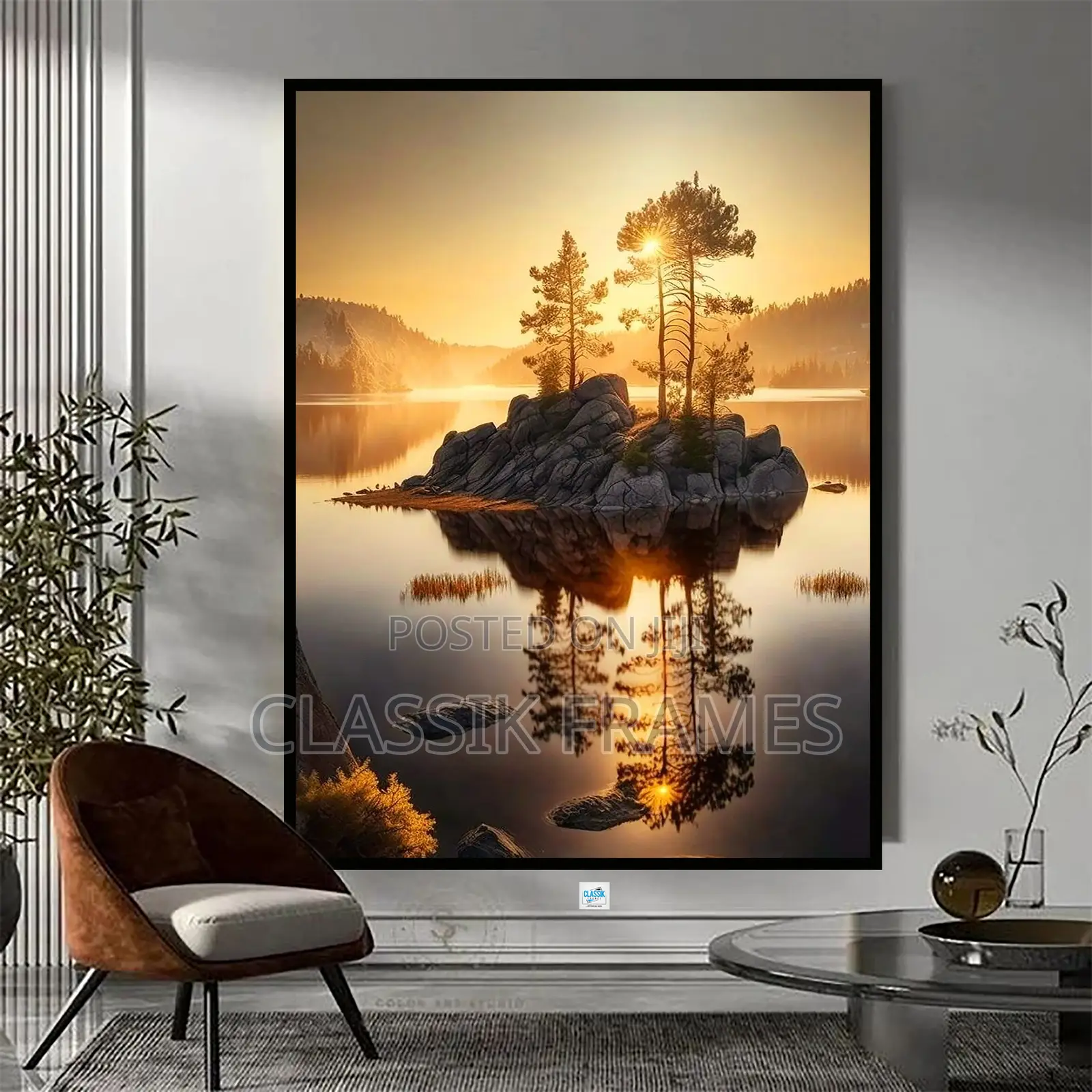 Hd Framed Golden Abstract Digi Painting Wall Art