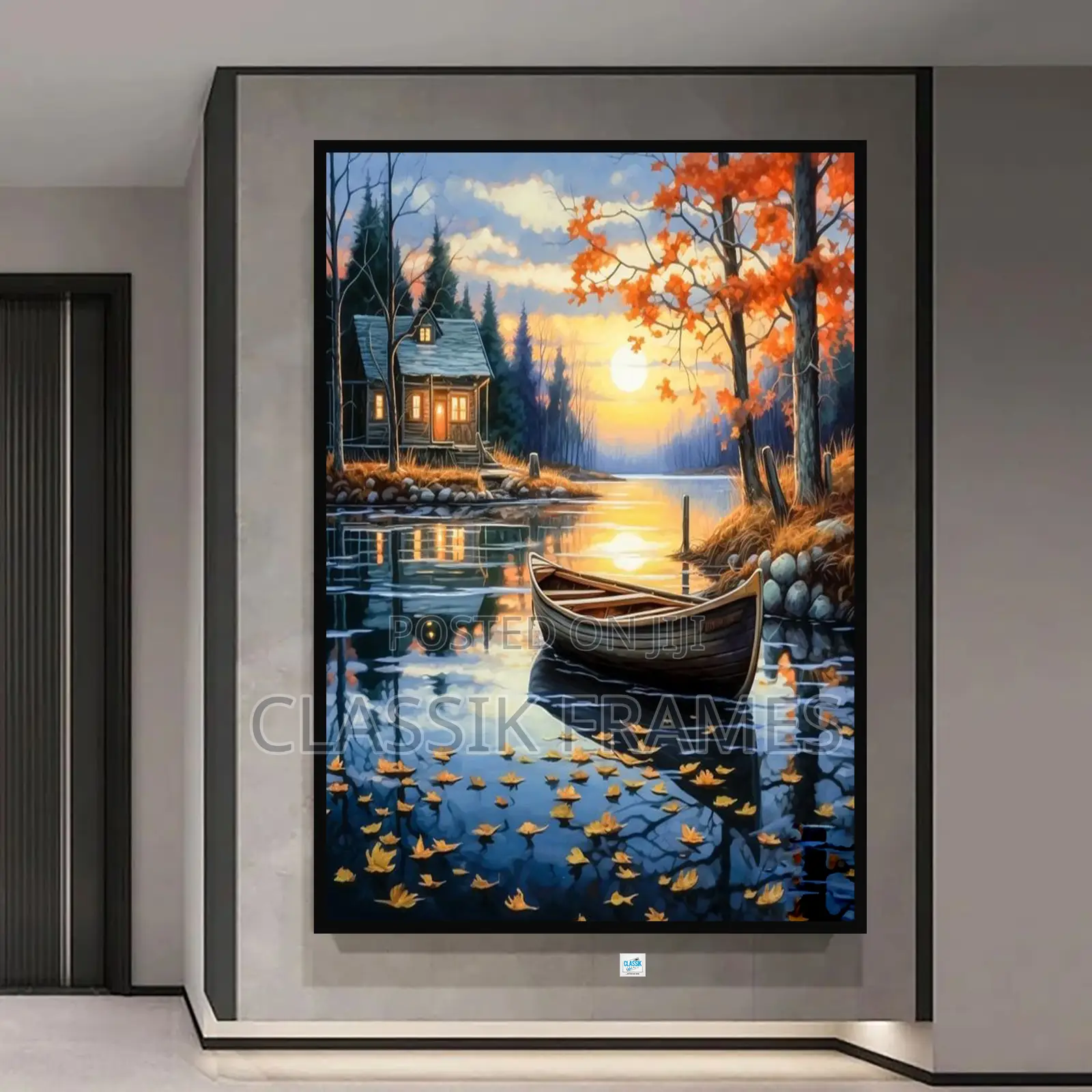 Hd Framed Golden Abstract Digi Painting Wall Art