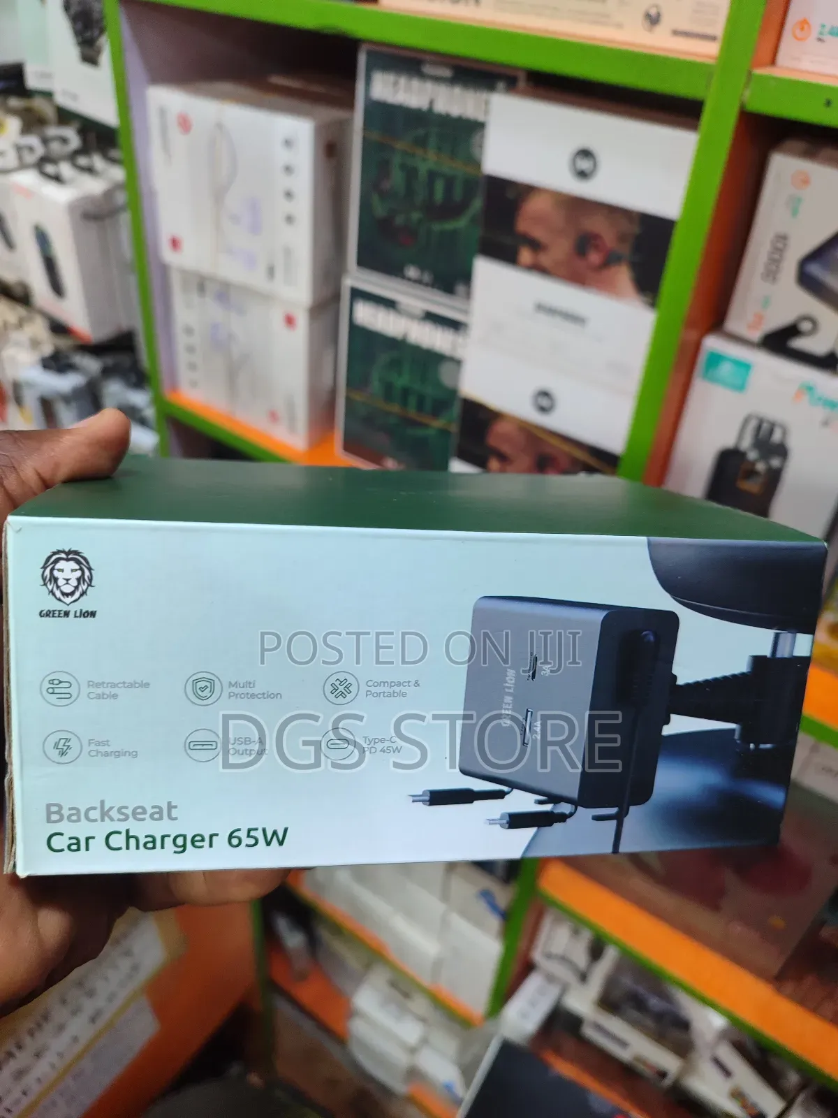 Green Lion Backseat Car Charger 65w