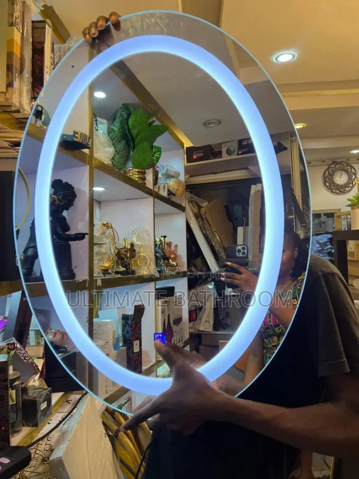 Single Light Egg Design Bathroom Mirror (80x60cm)