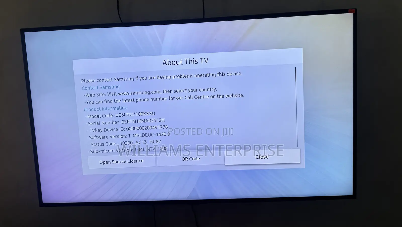 Samsung 50 Inches Ru7100 HDR Smart Tv