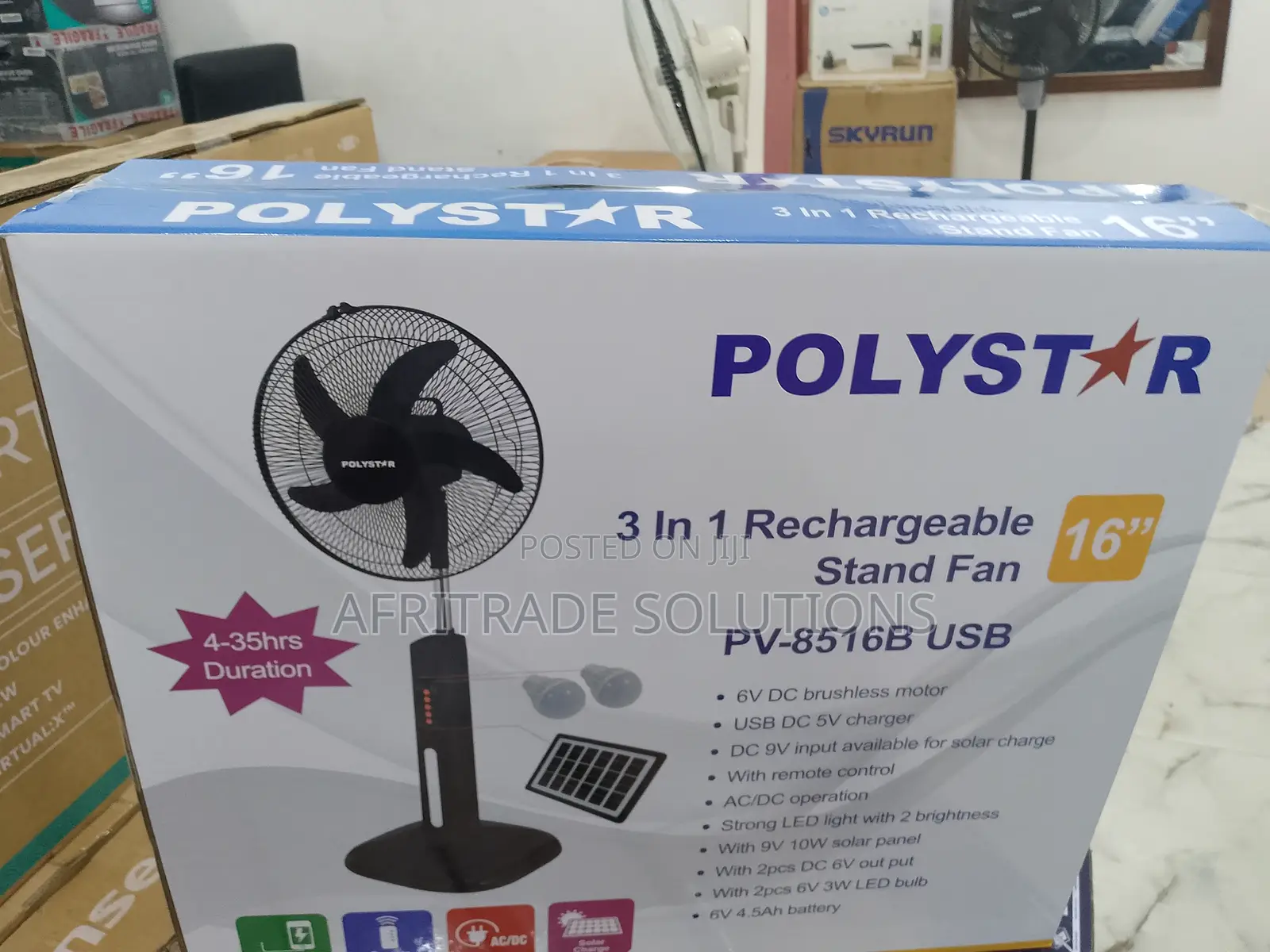 Smart Choice Polystar 3in1 Rechargeable Fan