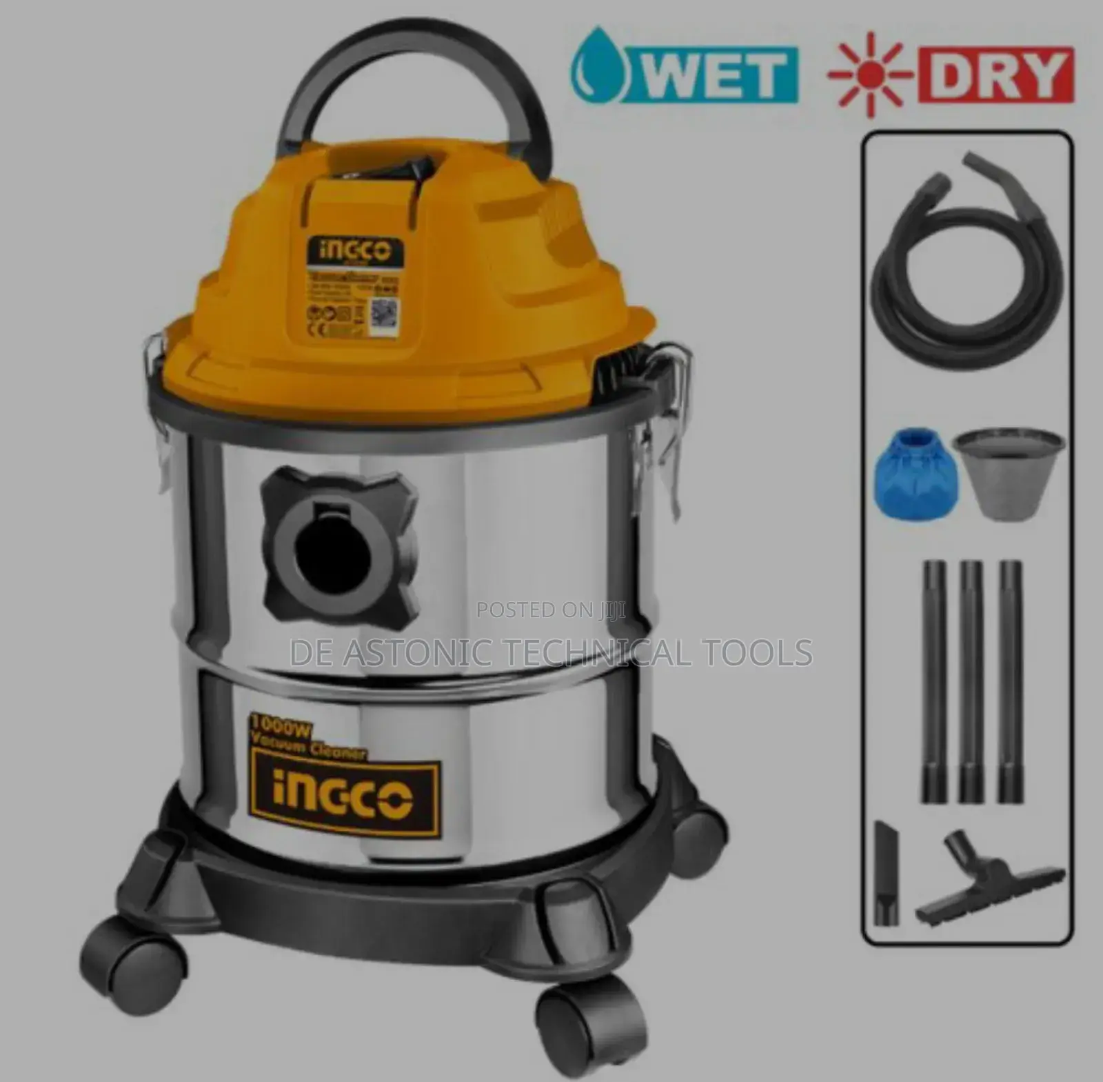 Ingco Wet and Dry Vacuum Cleaner-12l-1000w