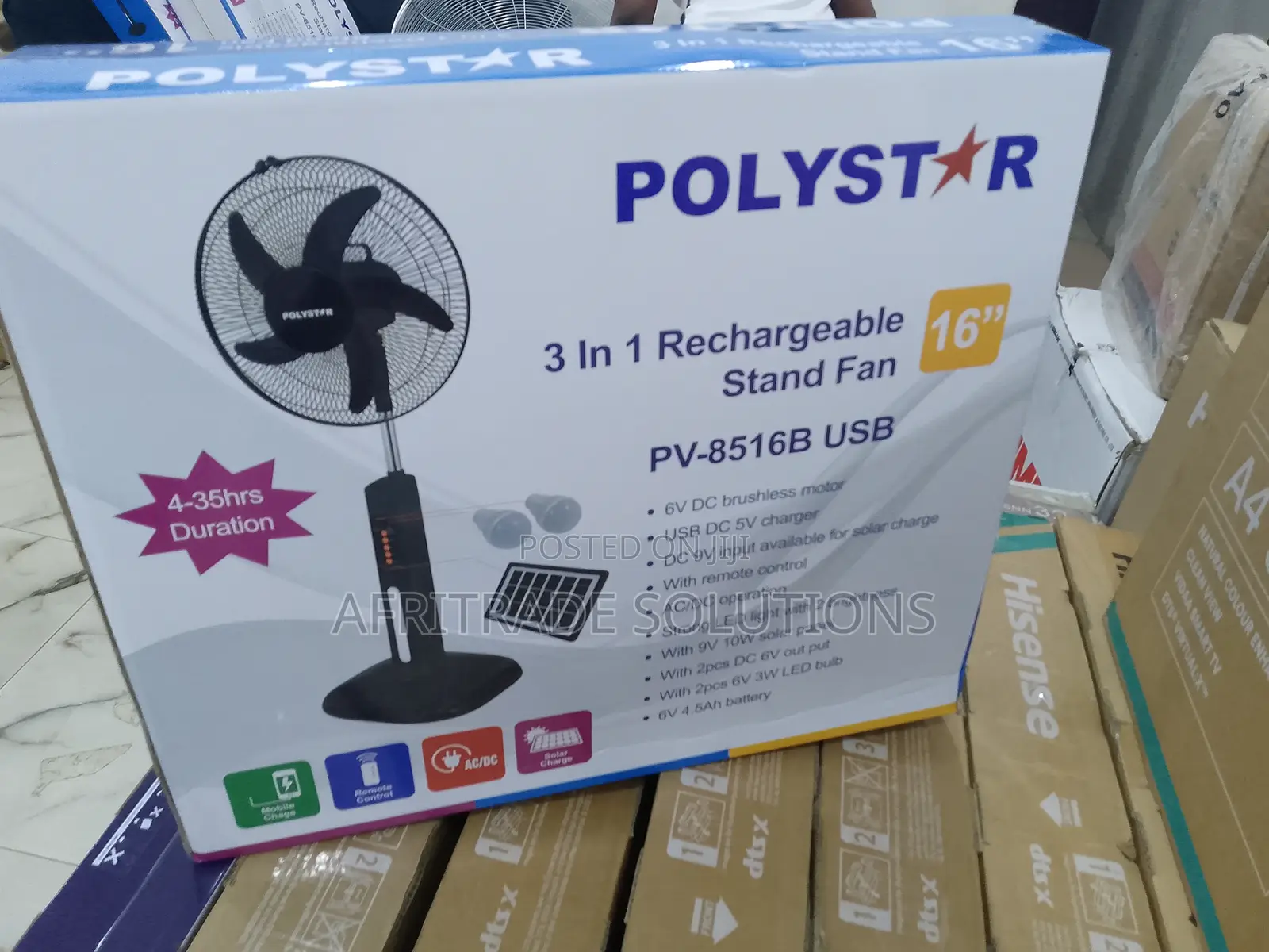 Cool Breeze Polystar 3in1 Rechargeable Fan