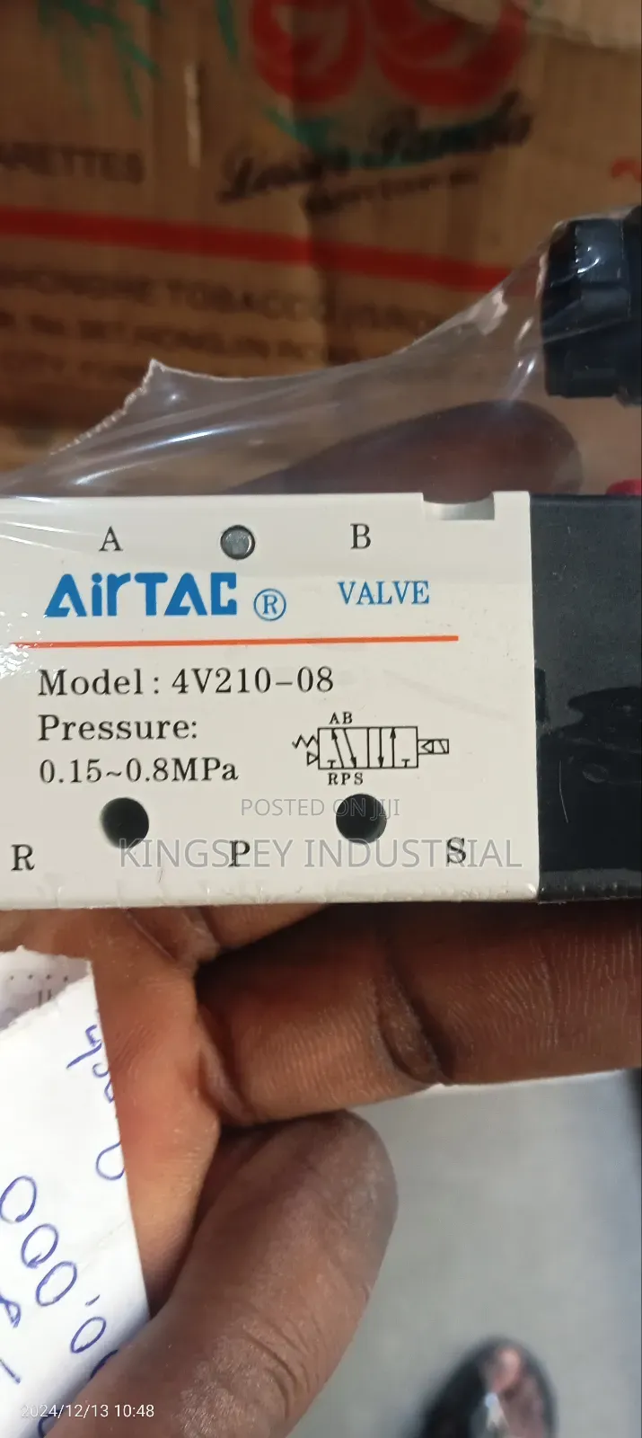 Solenoid Pressure Valve 4v210-08 Airtac With 220v Coil