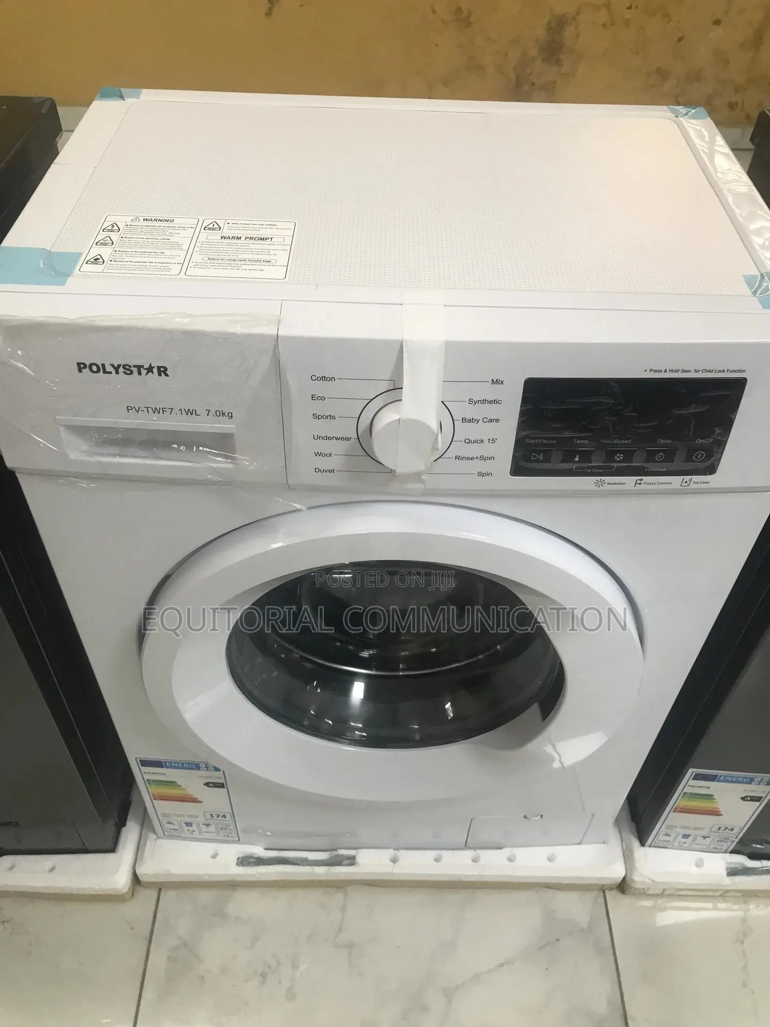 Polystar 7.0kg Front Load Washing Machine Rinse Hold Functio
