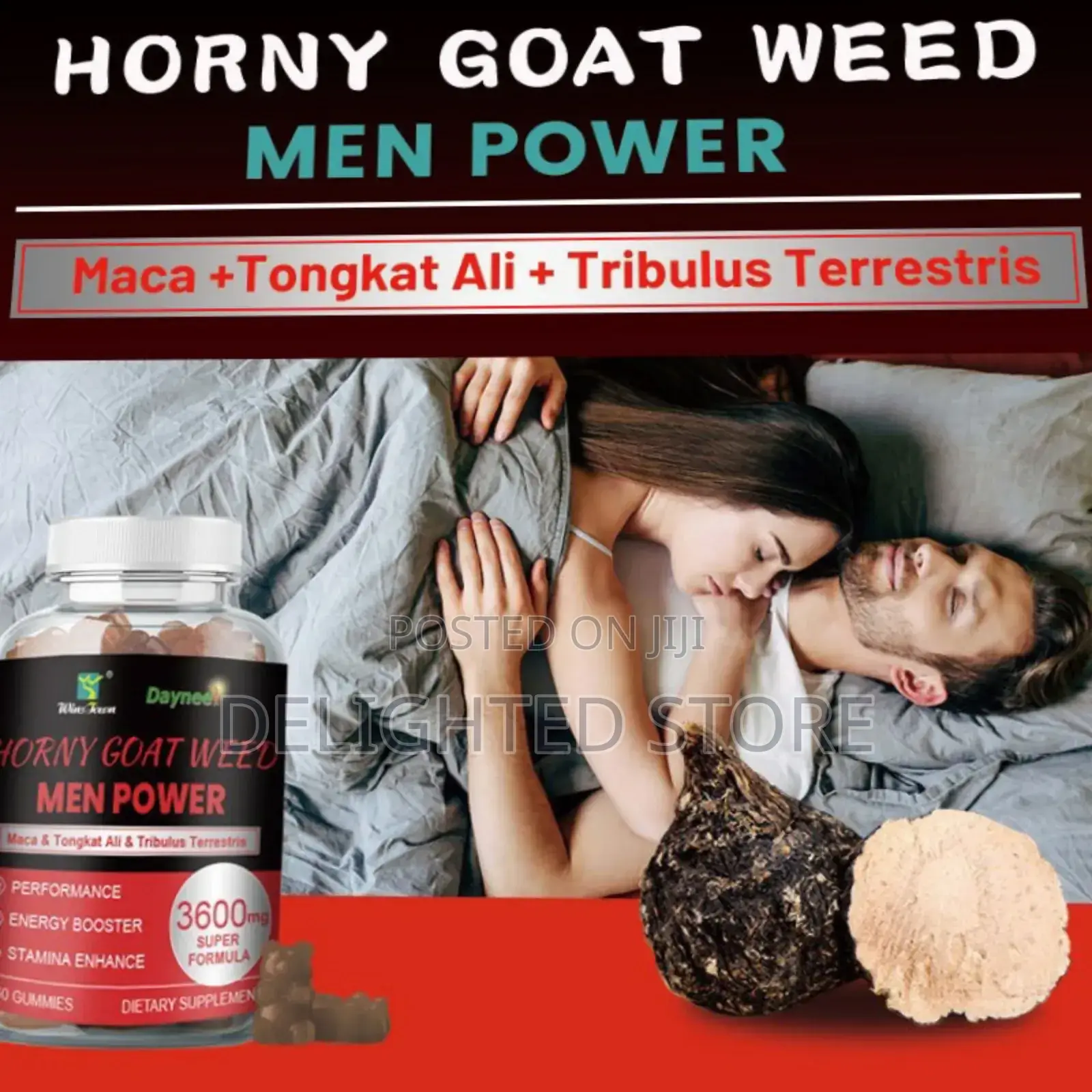 Daynee Horny Goat Weed Men Power Gummies (60 Vegan Gummies)