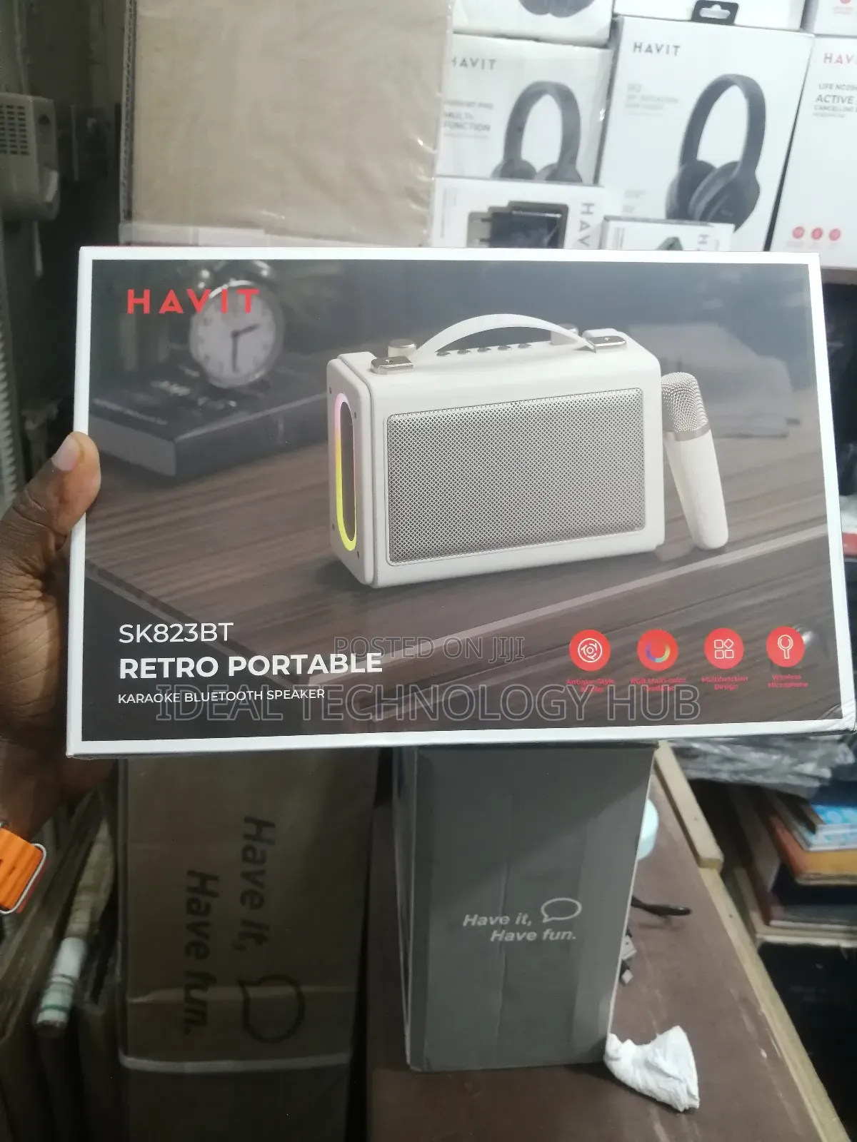 Havit Retro Portable Keroke Bluetooth Speaker With Mic