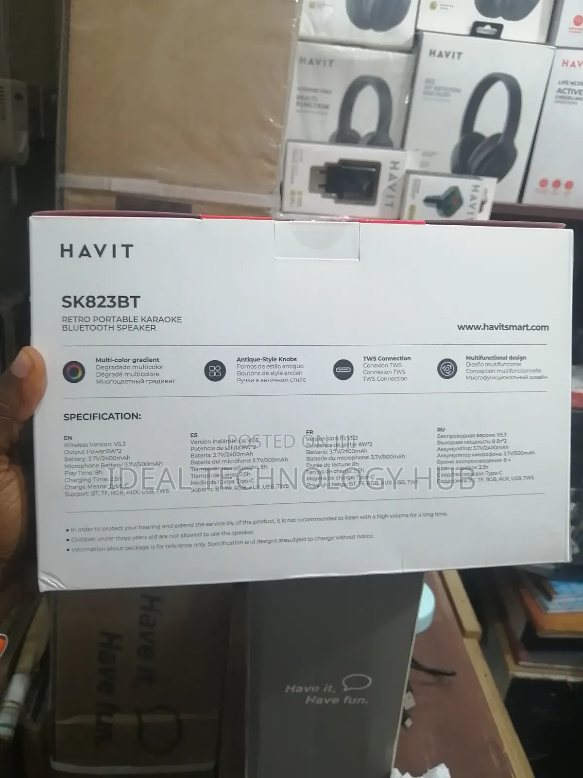 Havit Retro Portable Keroke Bluetooth Speaker With Mic